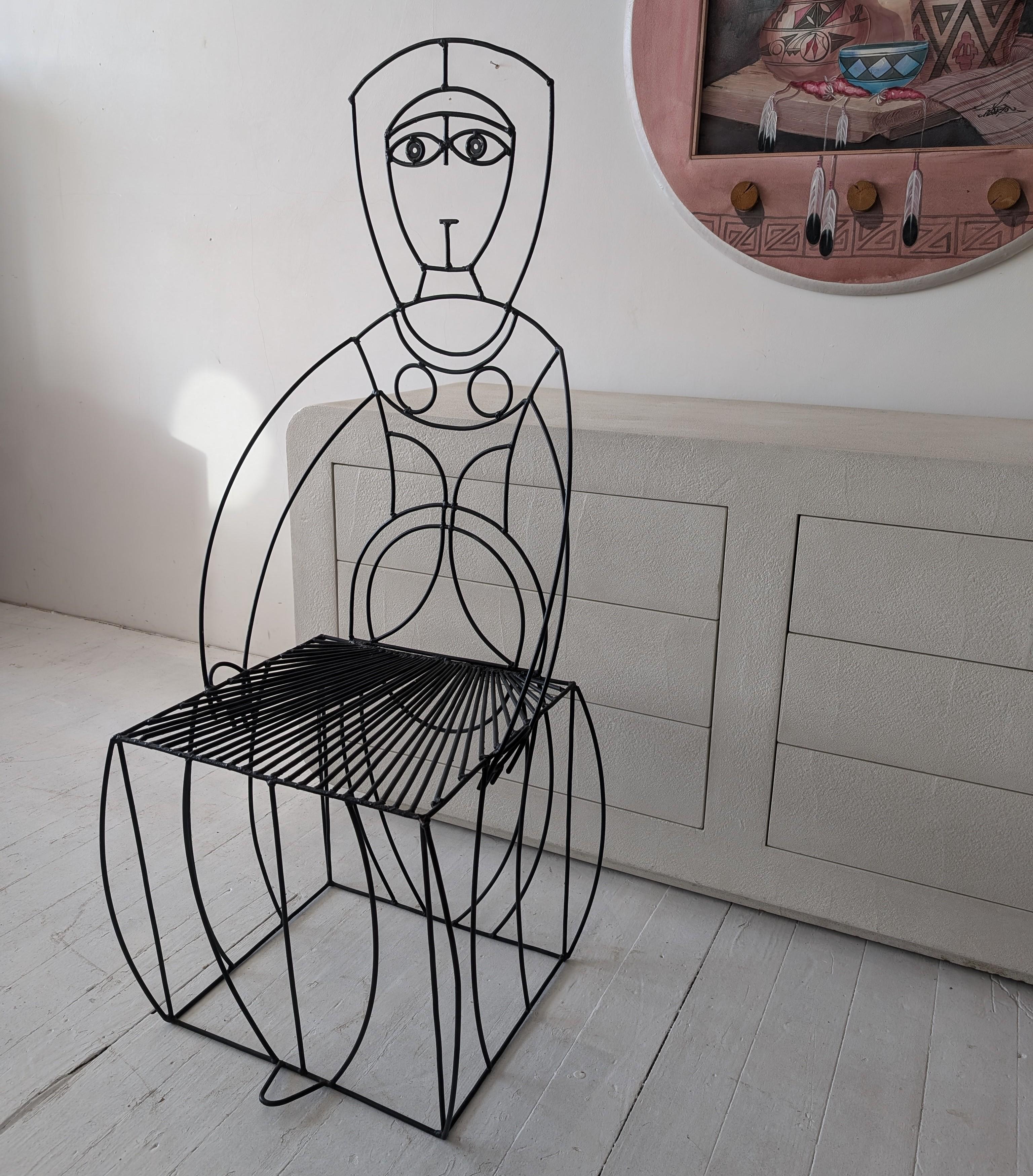 Mid-Century Modern Rare vintage mid century figural chair by John Risley, USA 1960s For Sale