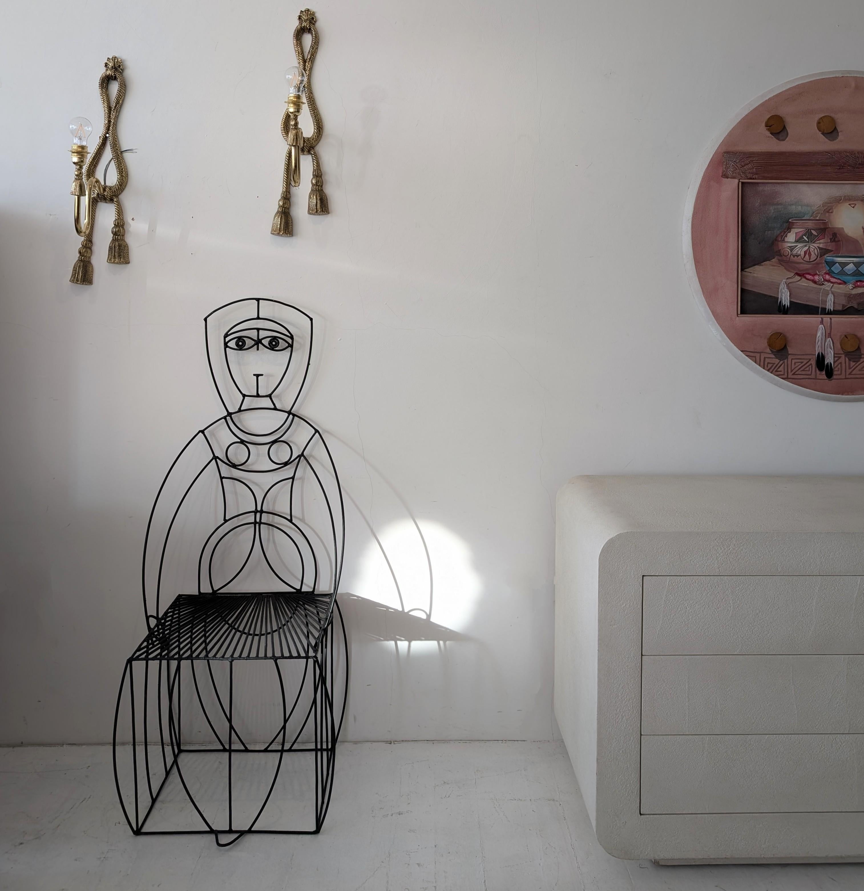 Rare vintage mid century figural chair by John Risley, USA 1960s In Good Condition For Sale In Hastings, GB