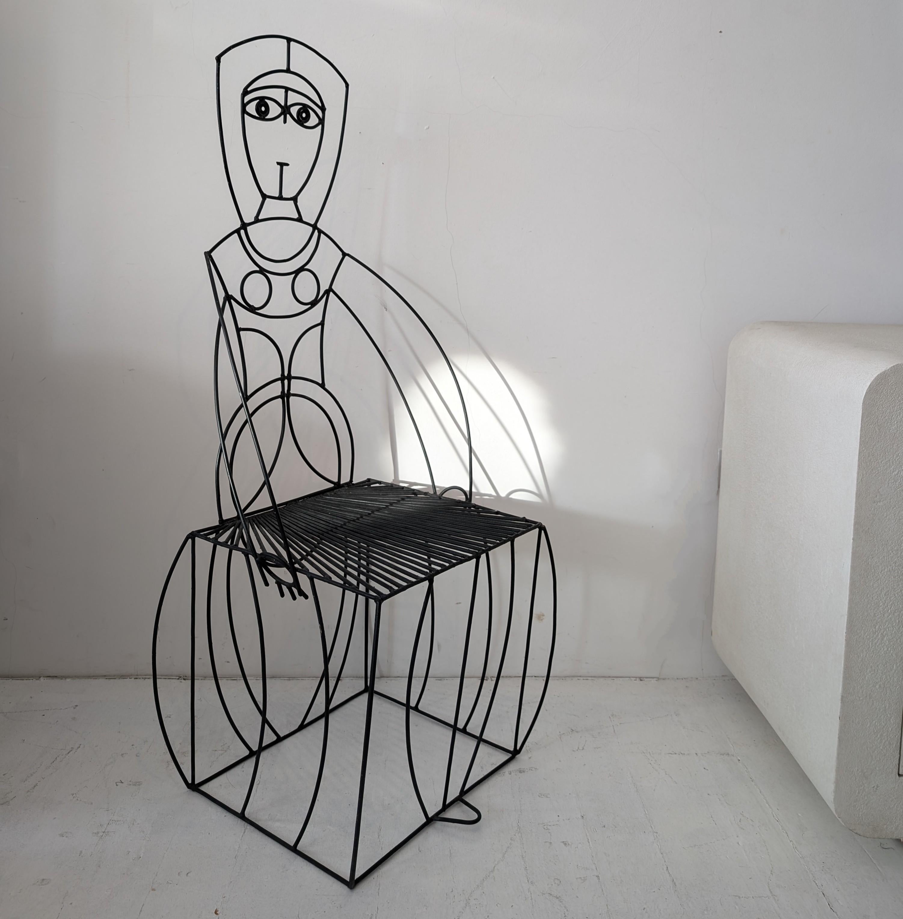 20th Century Rare vintage mid century figural chair by John Risley, USA 1960s For Sale