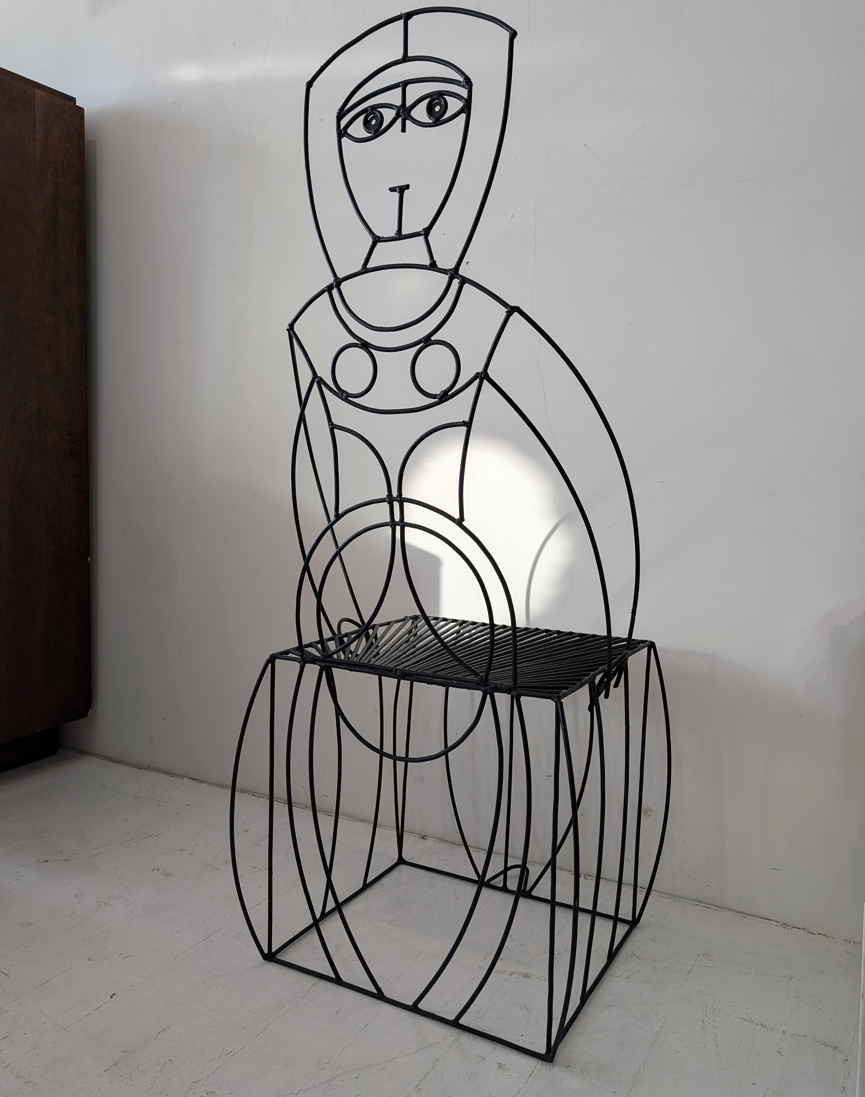 Rare vintage mid century figural chair by John Risley, USA 1960s For Sale 2