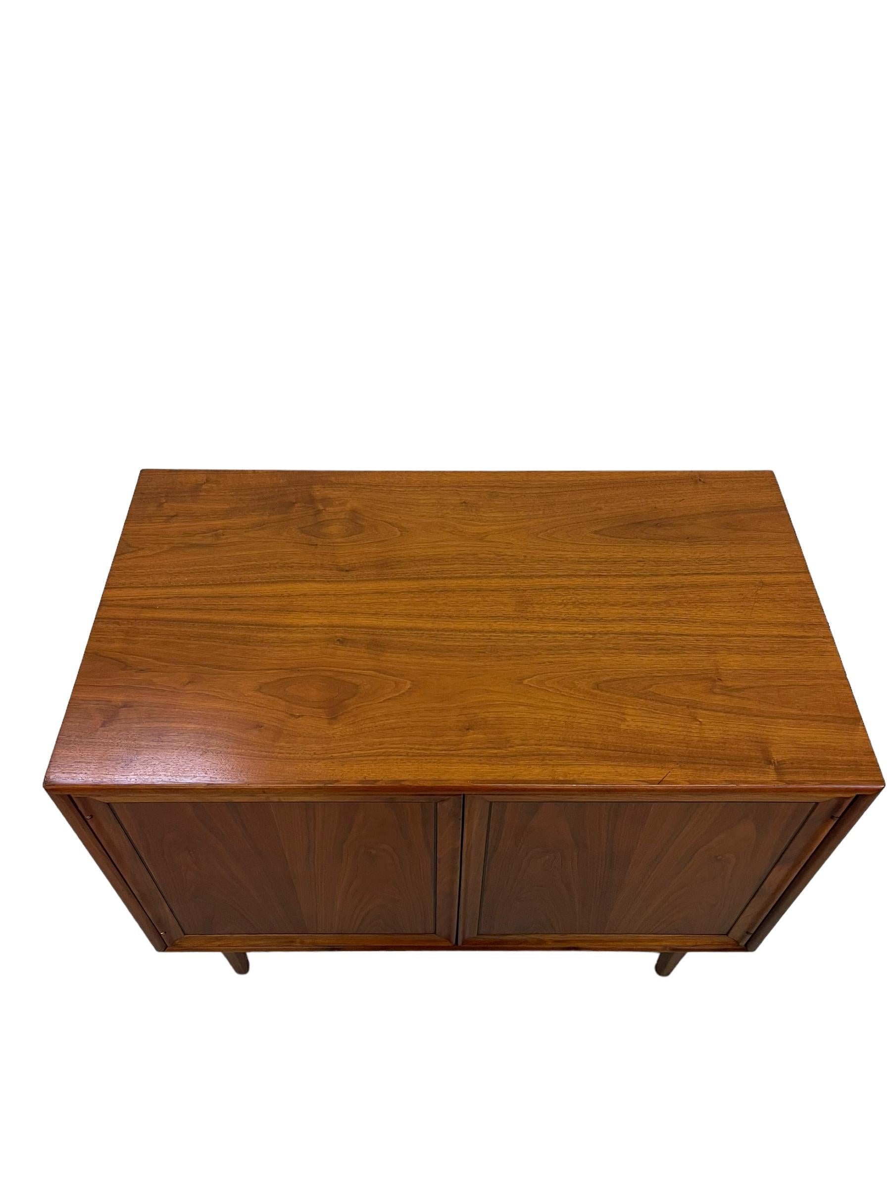 Wood Rare Vintage Mid Century Modern Record Cabinet or Credenza by Kipp Stewart For Sale