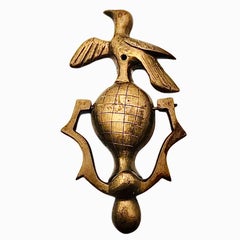 Rare Vintage Mid Century Modern Solid Brass World Peace Dove Bird Door Knocker