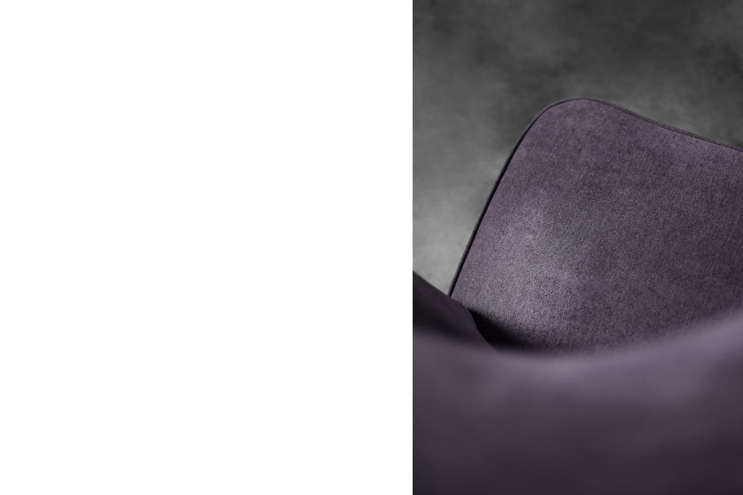 Rare Vintage Mid-Century Scandinavian Modern Oak&Purple Fabric High Wing Chair For Sale 8