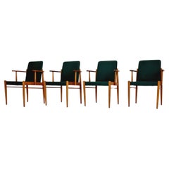 Rare Vintage Midcentury German beech Armchair set of 4 , 1950s