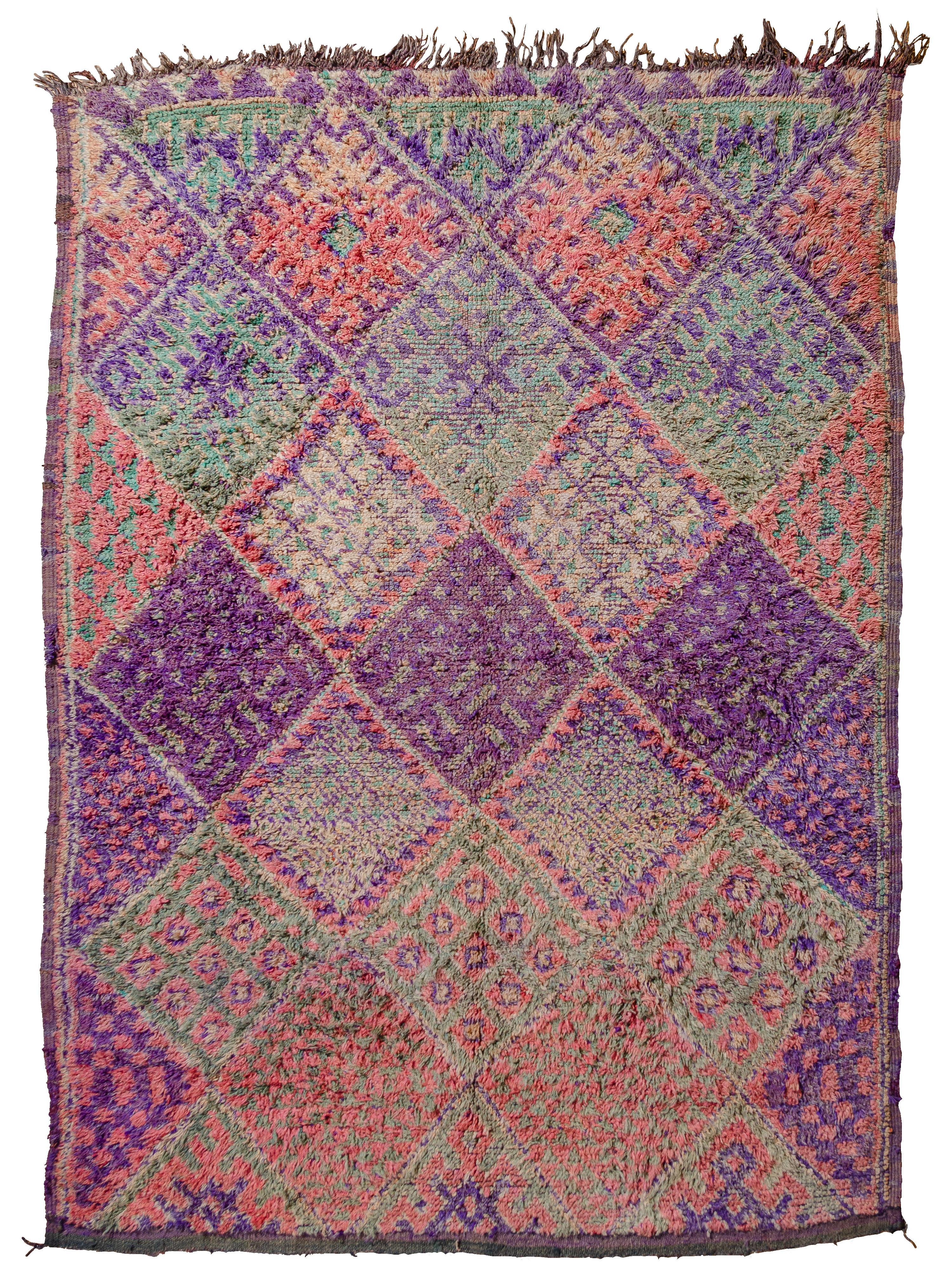 Rara accoppiata di pastelli marocchini d'epoca Beni M'Guild curata da Breuckelen Berber In condizioni buone in vendita a Brooklyn, US