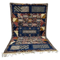 Rare Vintage Moroccan Flatweave Patchwork Tribal Kilim Rug