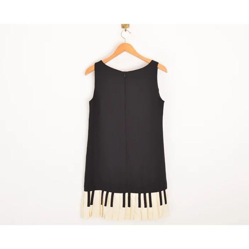 Rare Vintage Moschino Cheap and Chic Piano Keys LBD Mini Dress In Good Condition In Sheffield, GB