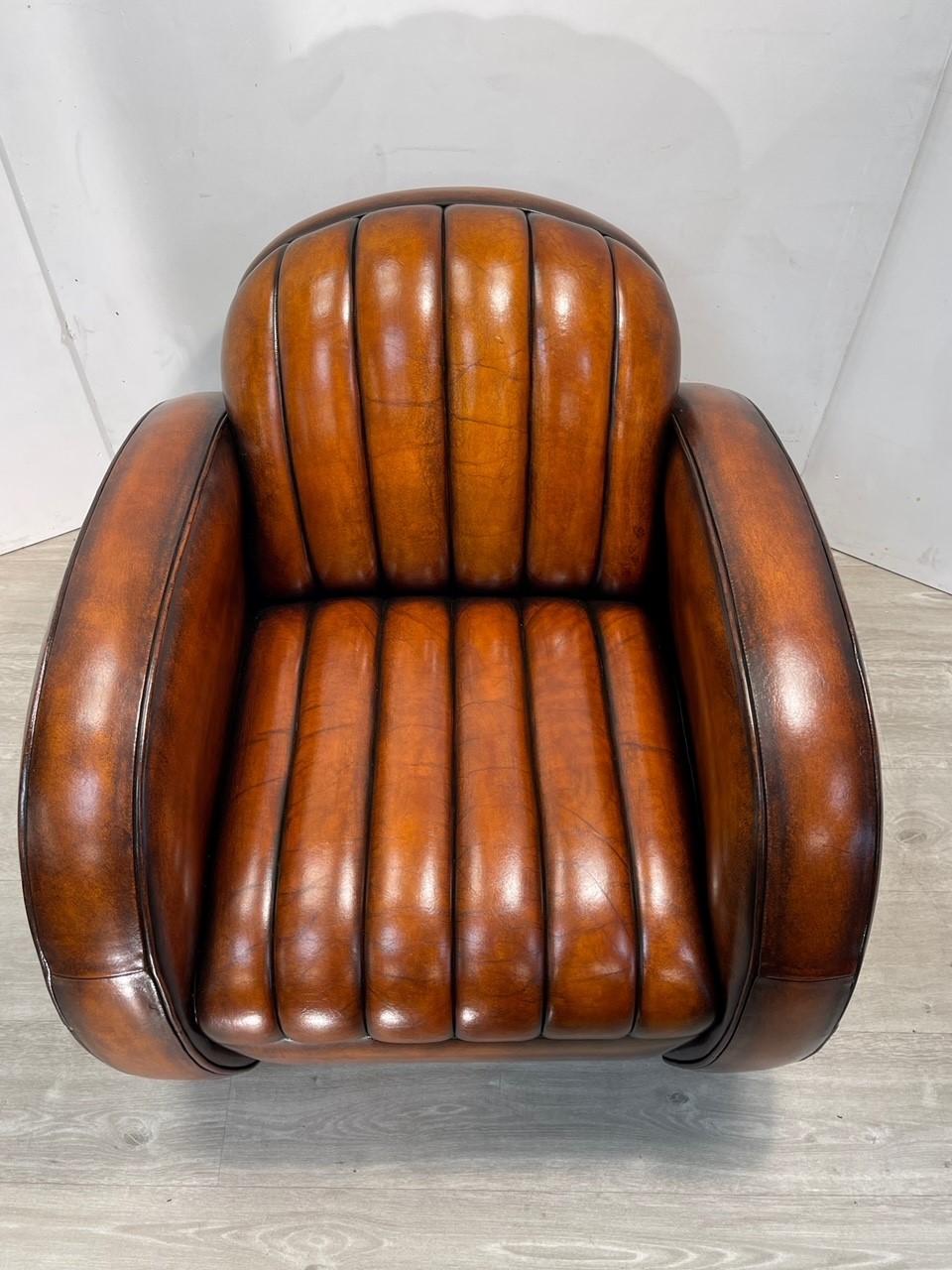Hand-Crafted Rare Vintage Mustang Car Seat Armchair Based on the 1966 Fastback Brown Leather