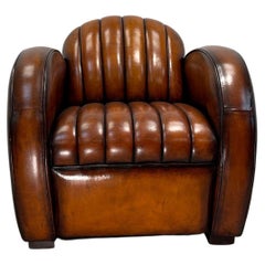 Rare Vintage Mustang Car Seat Armchair Based on the 1966 Fastback Brown Leather