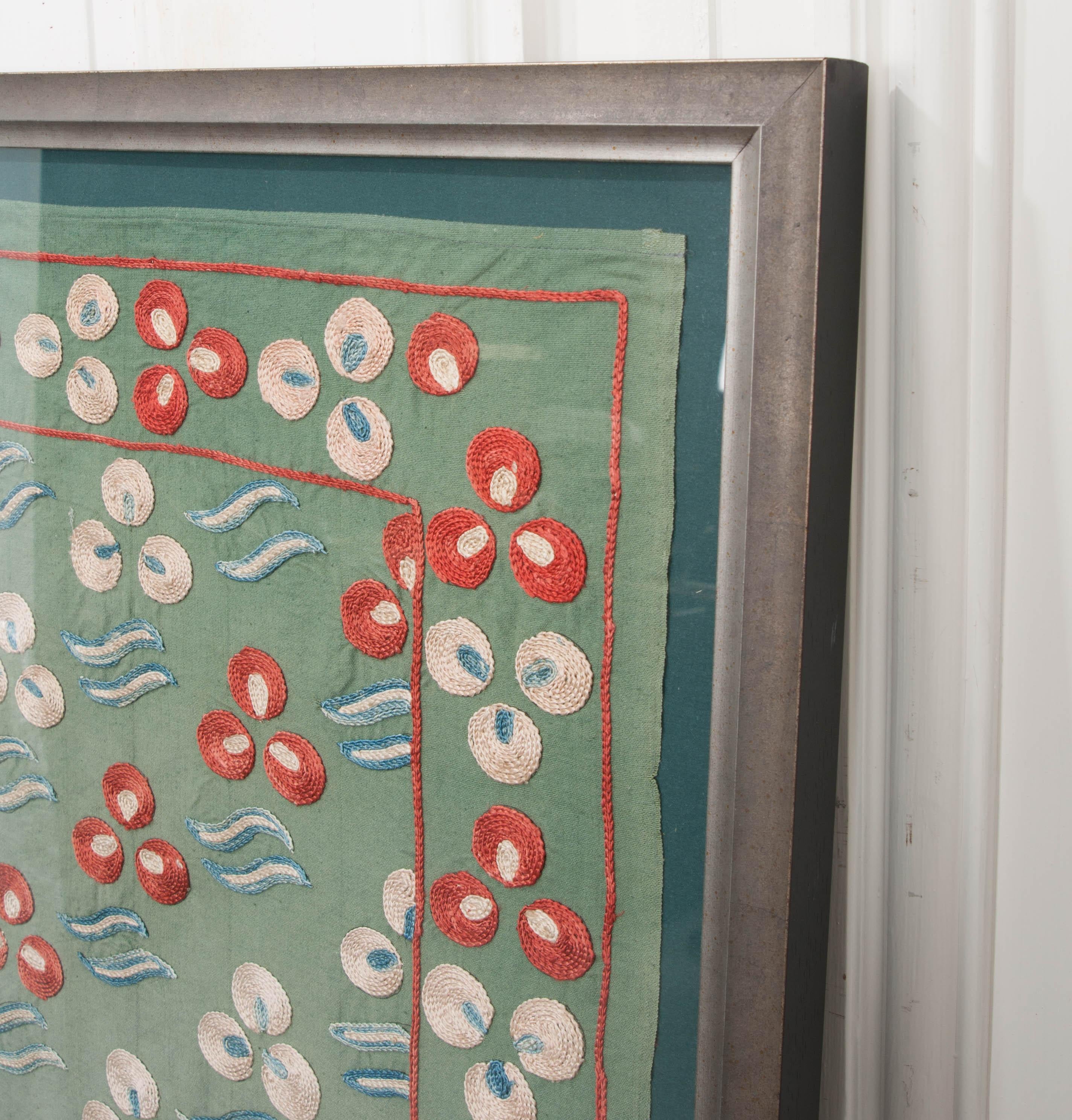 Dyed Rare Vintage “Nim Suzani” Embroidered Textile Panel