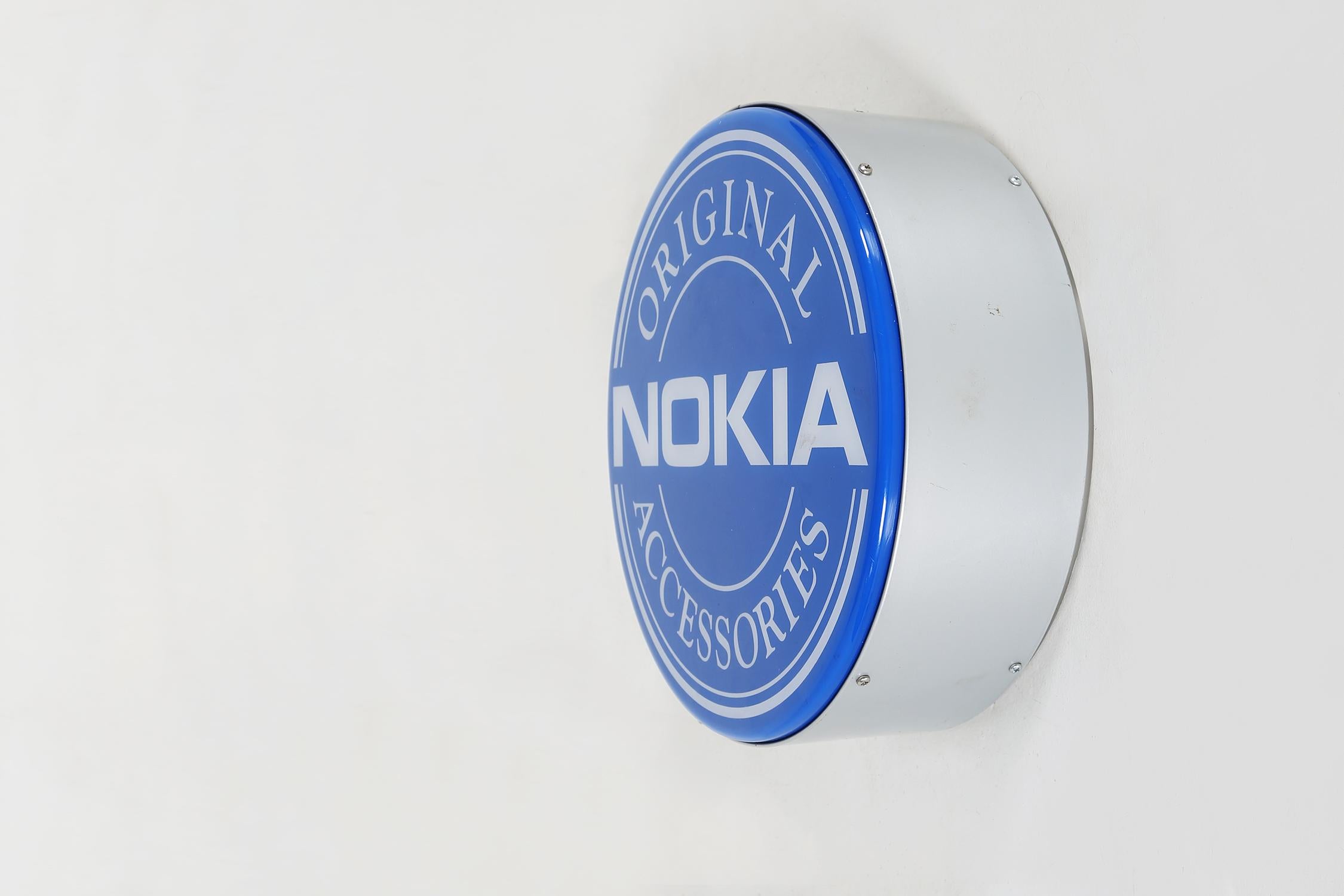 Late 20th Century Rare Vintage Nokia Logo Advertising light sign For Sale