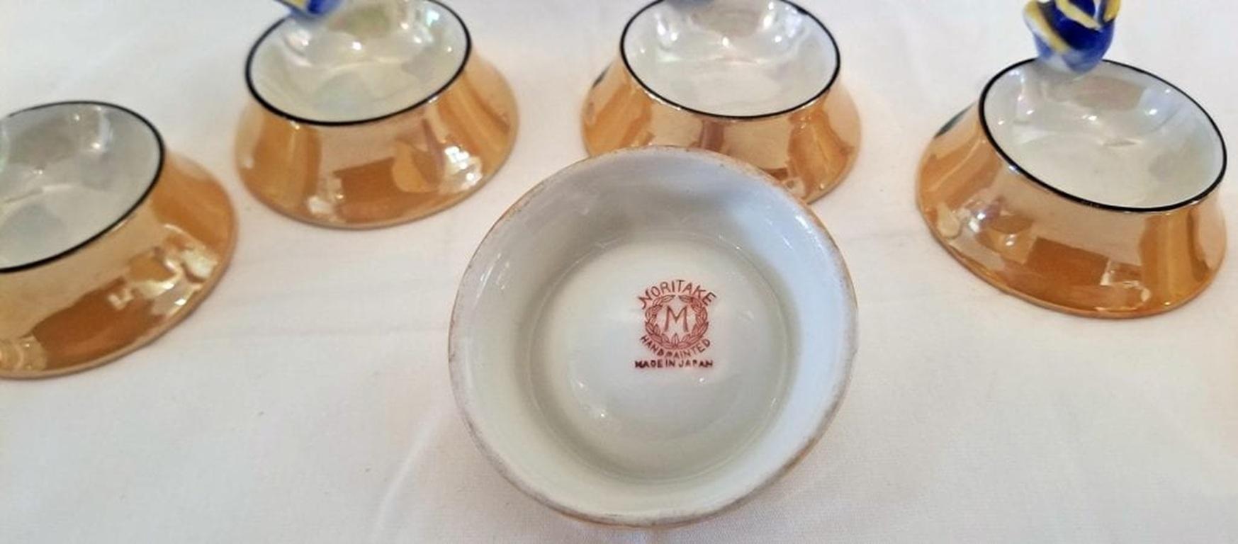 Ceramica RARO Vassoio e 6 sali di Noritake Lusterware d'epoca in vendita