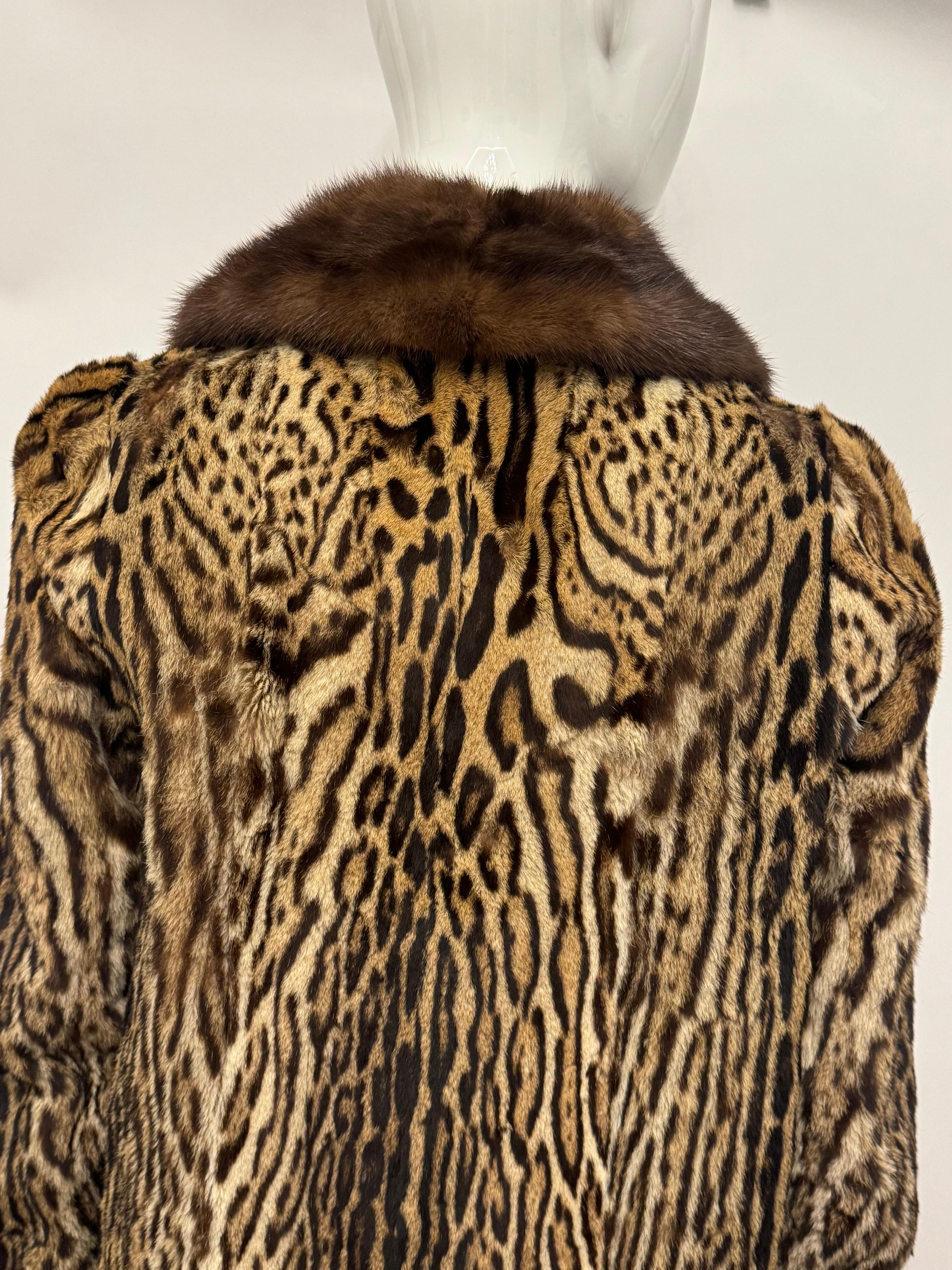 da uomo o donna Raro cappotto vintage in pelliccia di ocelot e visone in vendita