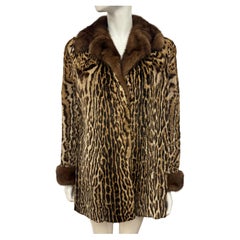 Rare vintage ocelot and mink fur coat