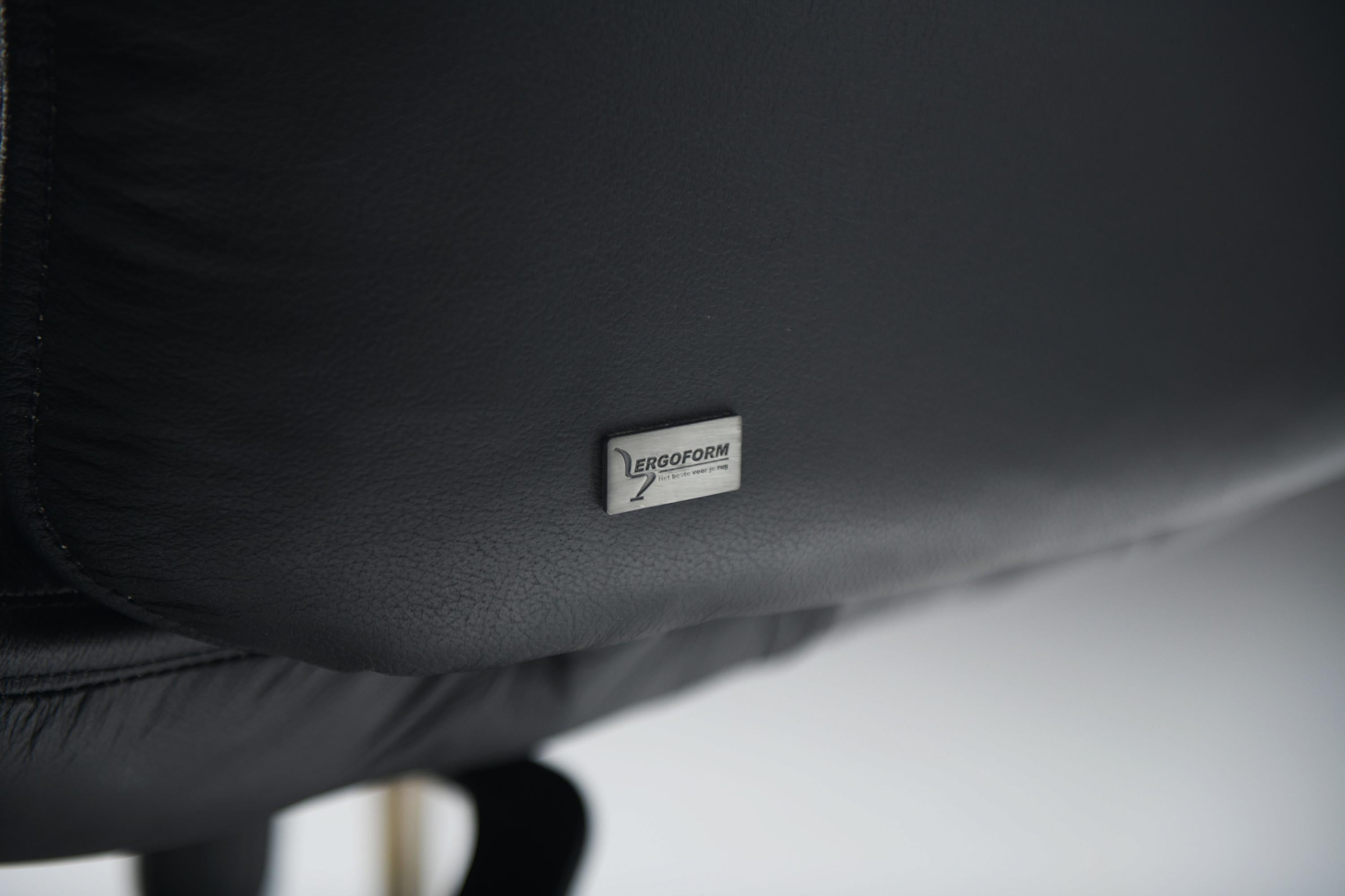 Cuir Rare chaise de bureau vintage en cuir noir par Otto Zapf pour Knoll international en vente