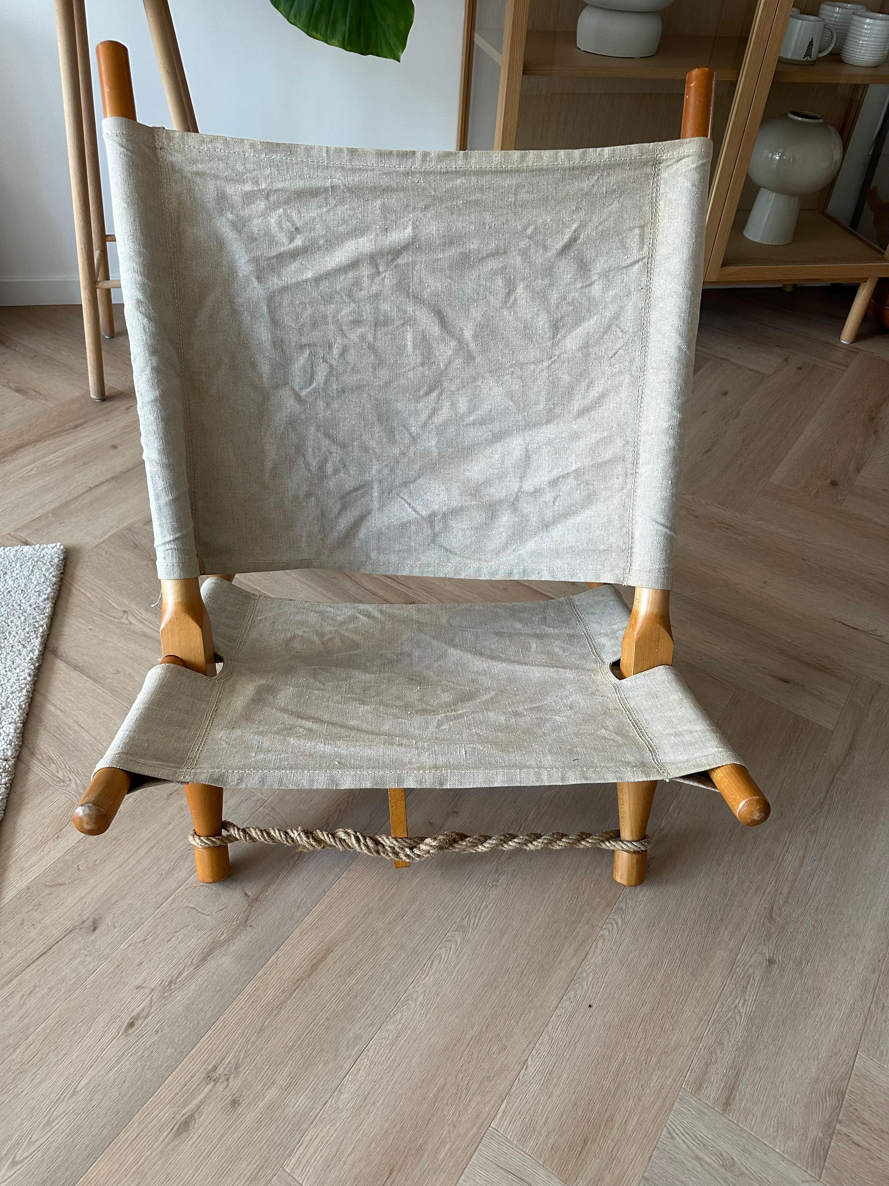 Rare Vintage Ole Gjerlov-Knudsen Lounge Saw Safari Chair, Denmark 1960s For Sale 6