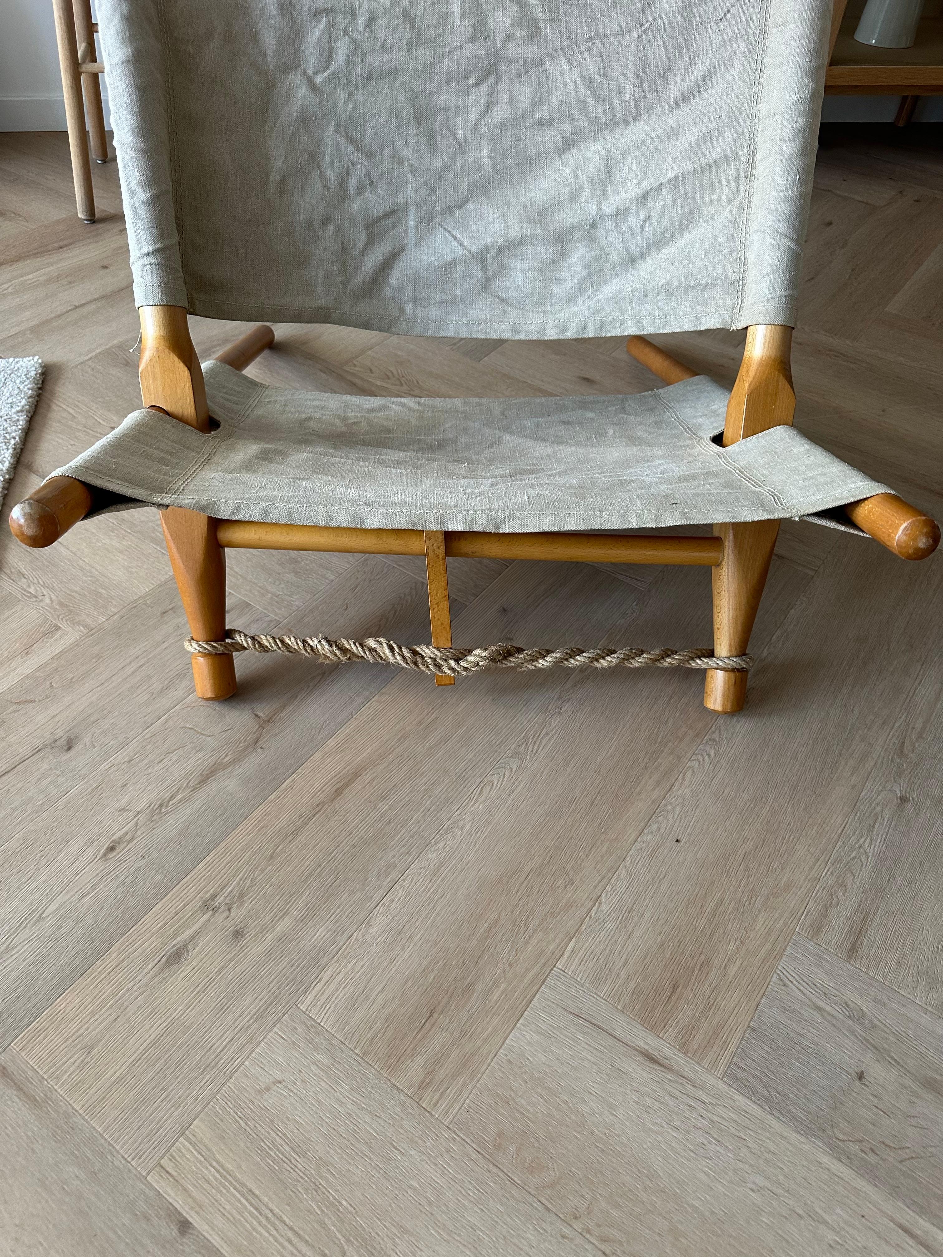 Rare Vintage Ole Gjerlov-Knudsen Lounge Saw Safari Chair, Denmark 1960s For Sale 7