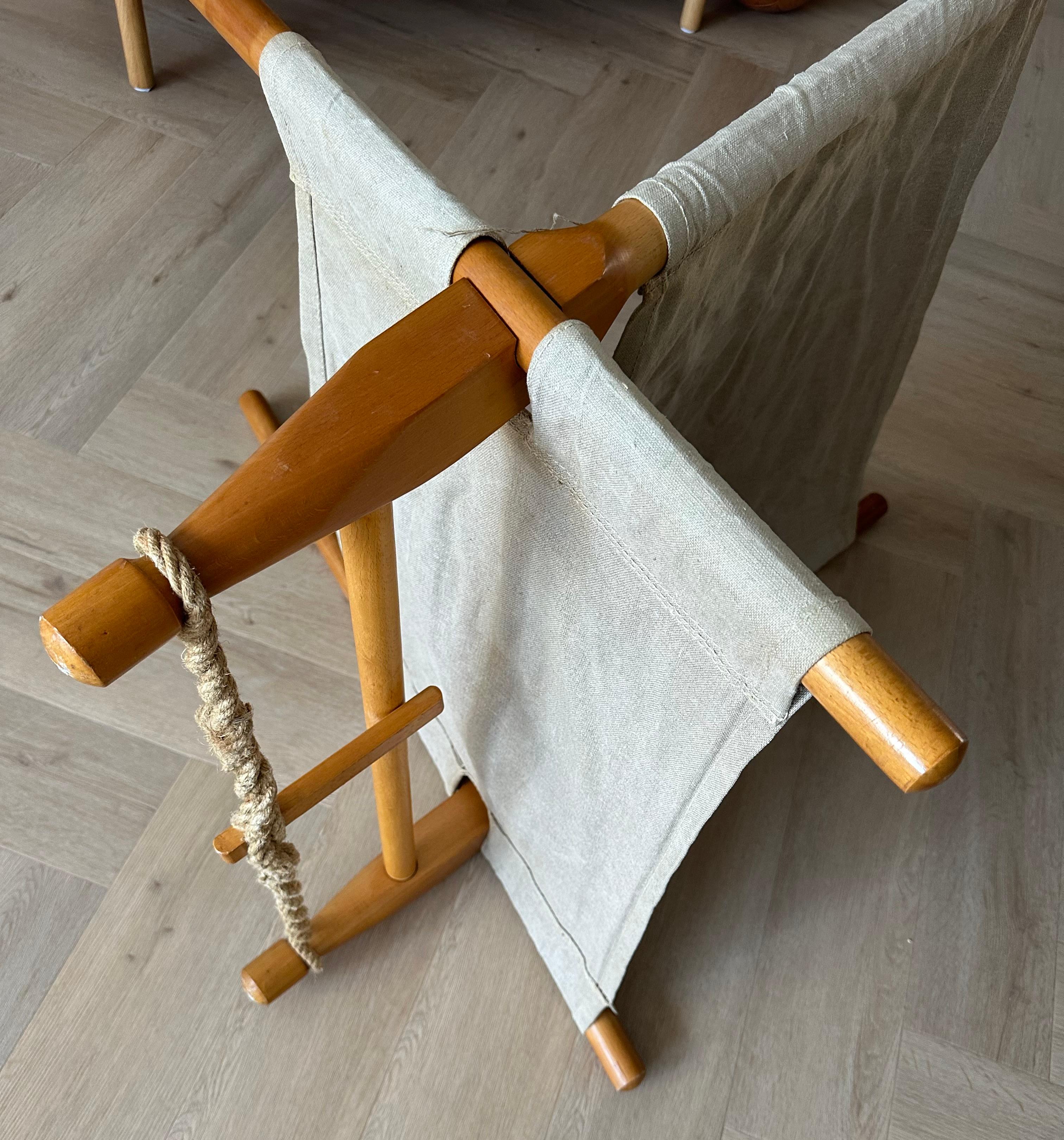 Rare Vintage Ole Gjerlov-Knudsen Lounge Saw Safari Chair, Denmark 1960s For Sale 9