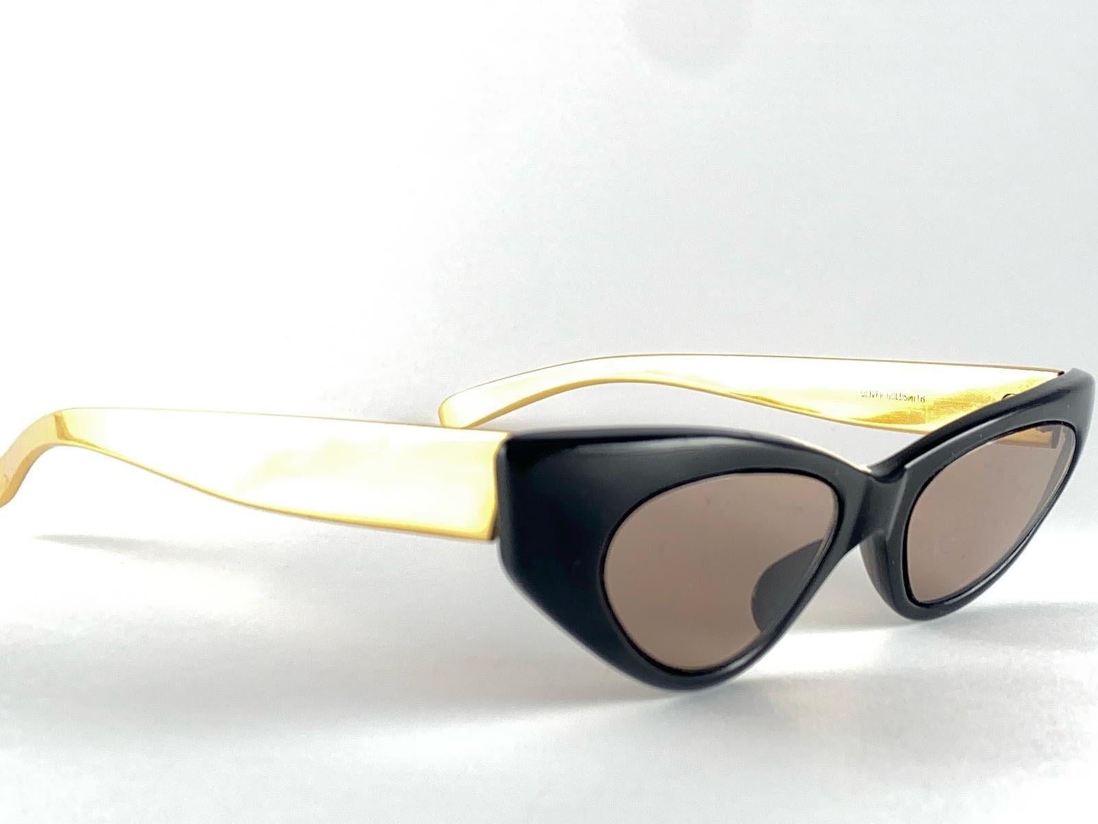 Seltene Vintage Oliver Goldschmiede Katzenauge Gold Errebi Seiten 1970 Sonnenbrille im Angebot 2