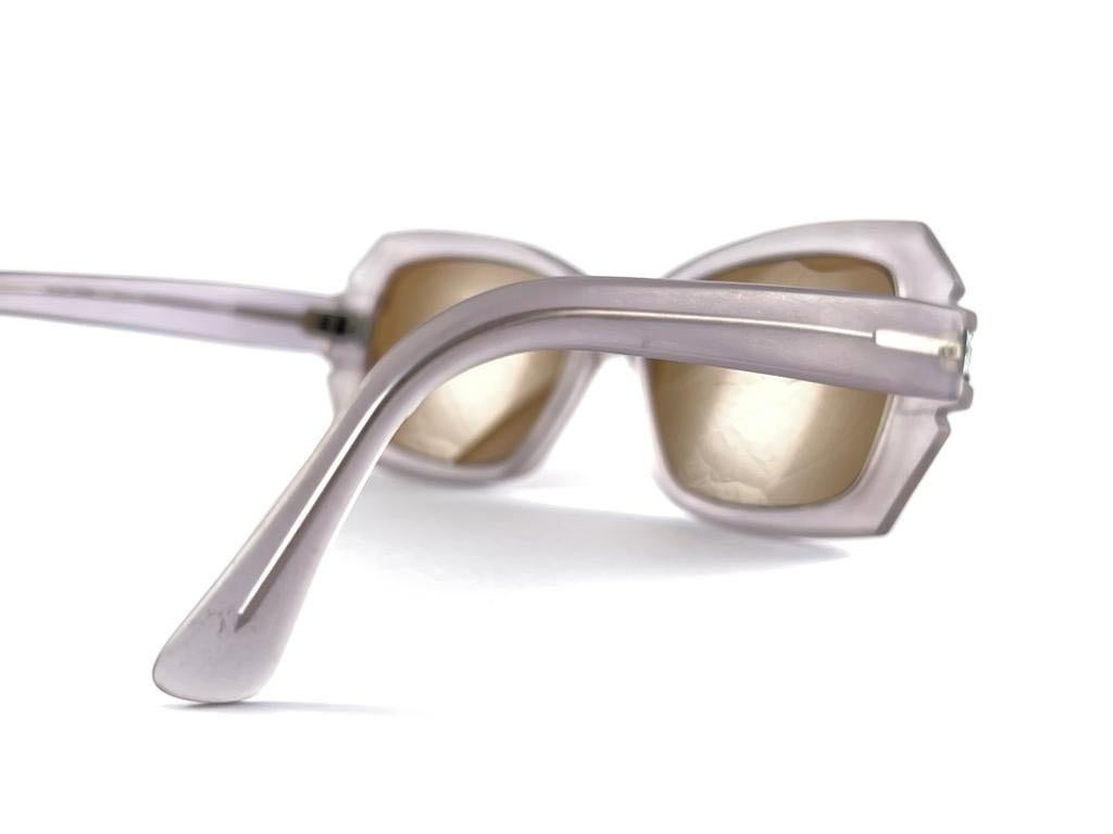 Rare Vintage Oliver Goldsmith Silver Errebi Sides Oversized 1970 Sunglasses For Sale 1
