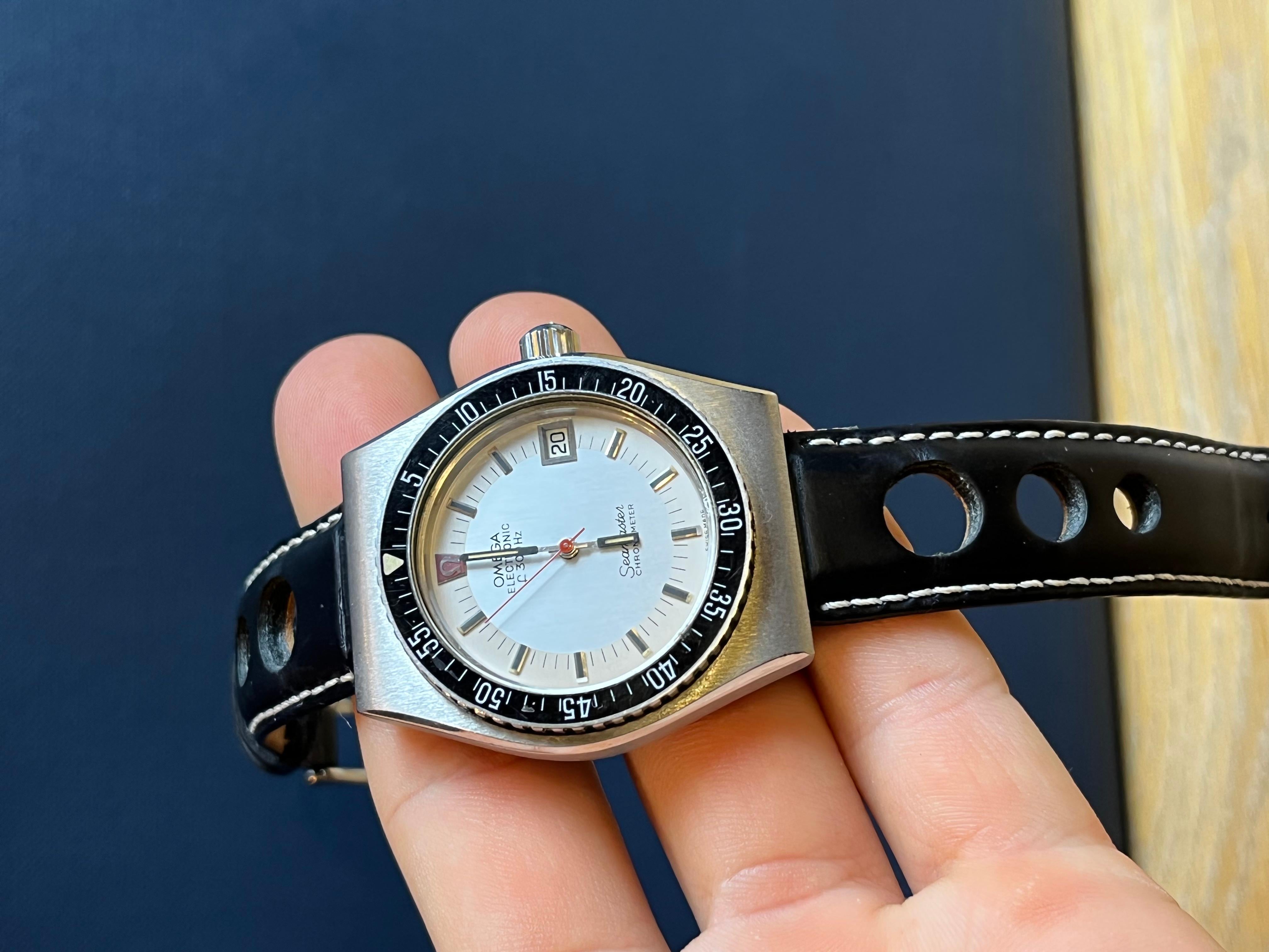 Art Deco Rare Vintage Omega Electronic F300Hz Seamaster For Sale