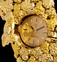 Rare Vintage Omega Gilbert Albert Yellow Gold Champagne Gilt Dial 7180