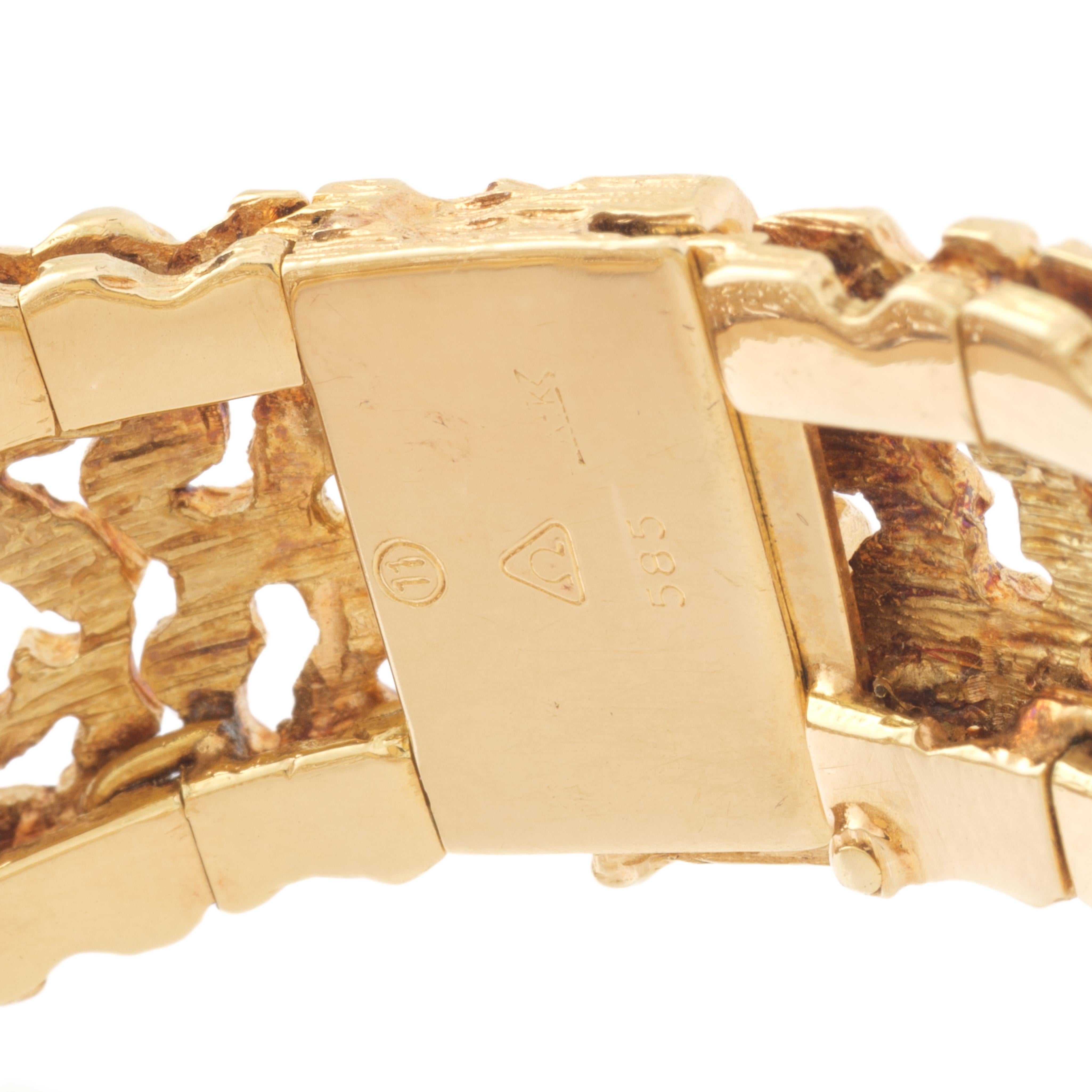 Seltene Vintage Omega x Gilbert Albert Frisson D'or Model 7148 14 Karat Uhr im Angebot 4