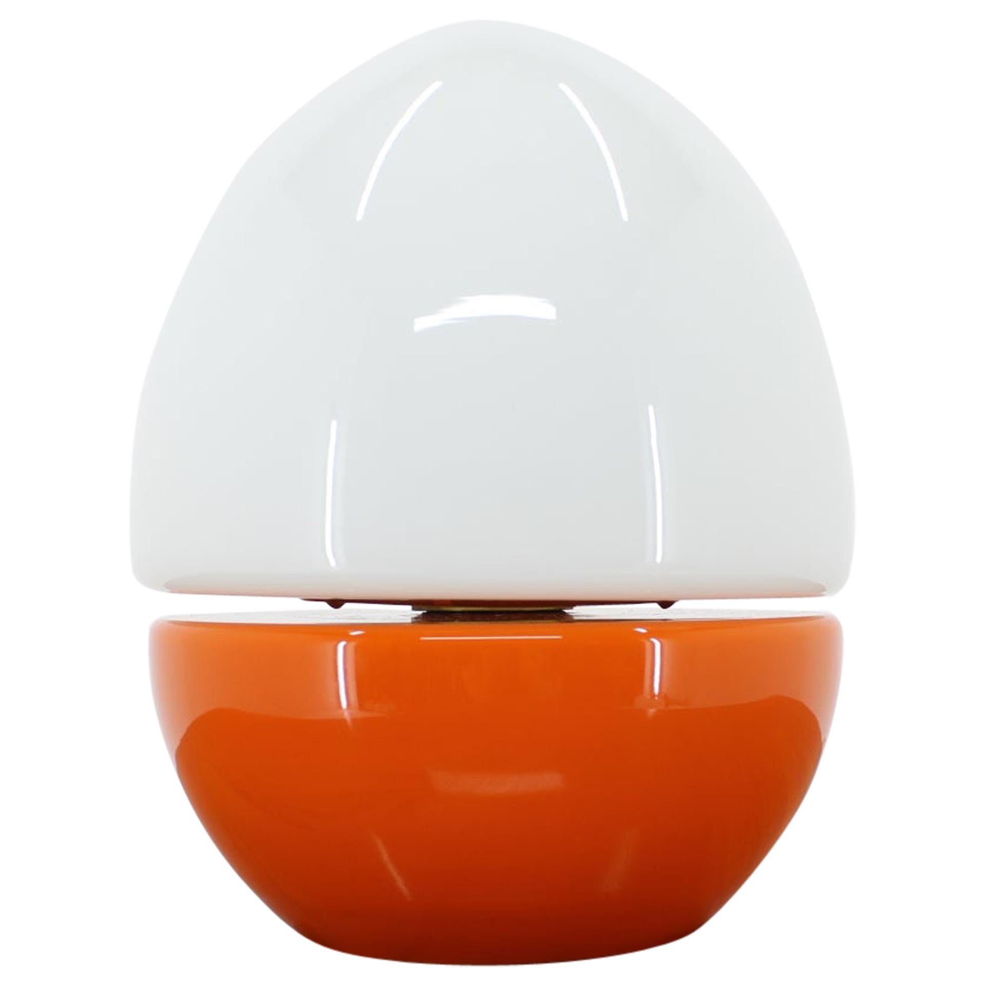 Rare Vintage Opaline Glass Table Lamp / "Egg", 1970s