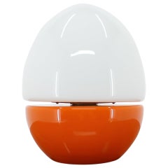 Rare Vintage Opaline Glass Table Lamp / "Egg", 1970s