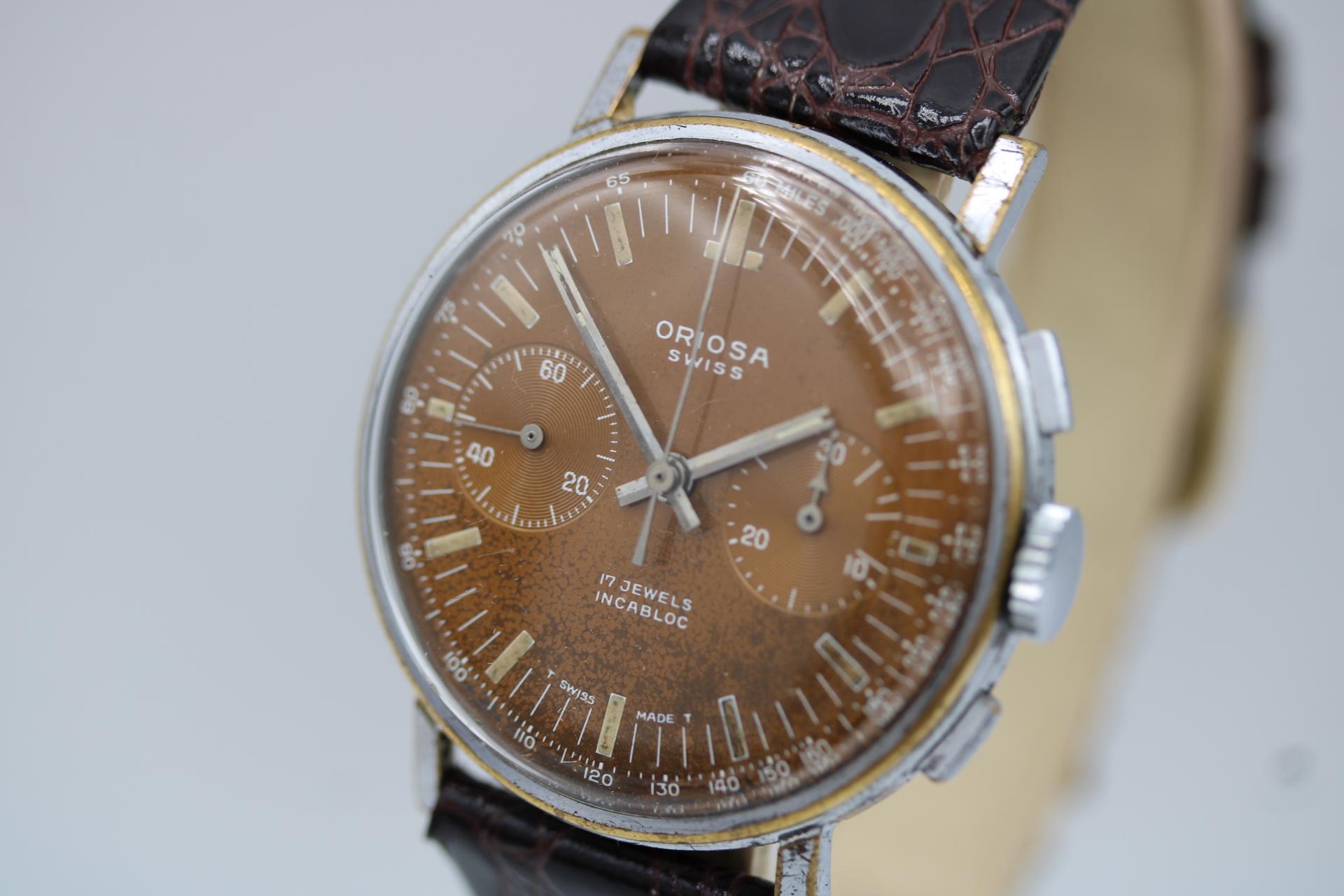 Men's Rare Vintage Oriosa Chronograph – 1960s  Stunning Tropical Dial