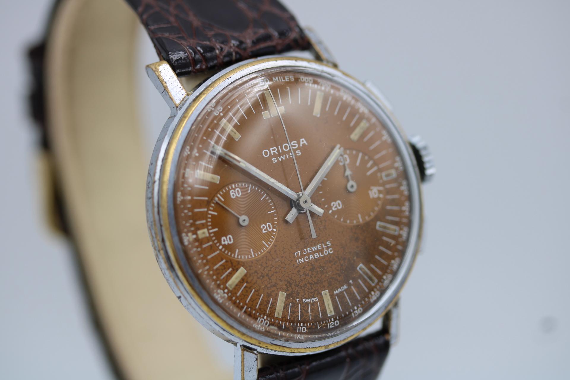 Rare Vintage Oriosa Chronograph – 1960s  Stunning Tropical Dial 1