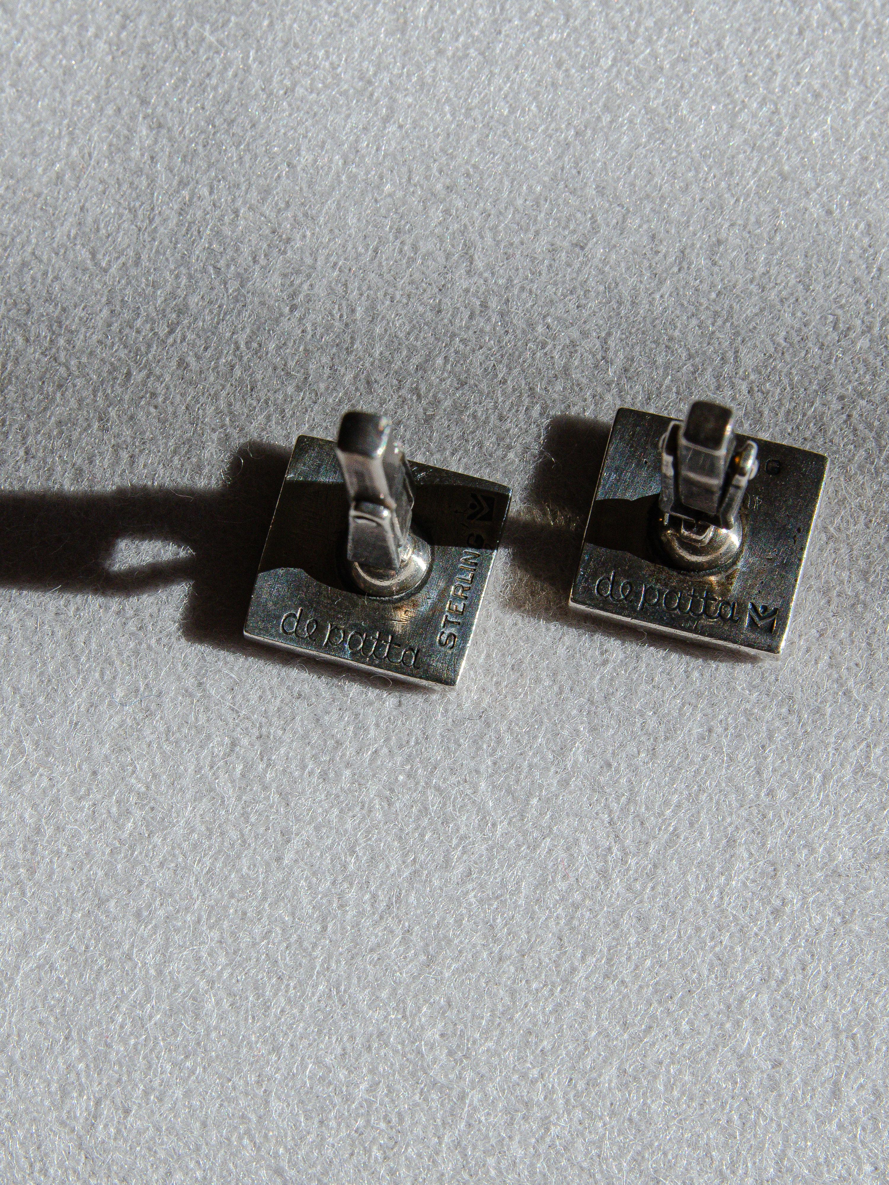 Rare vintage pair of sterling silver cufflinks designed by Margaret De Patta In Good Condition For Sale In Brooklyn, US