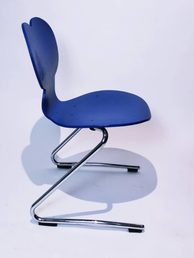  Pantoflex Mickey Mouse Chair in Blue by Verner Panton for Vs Möbel In Good Condition In Debrecen-Pallag, HU