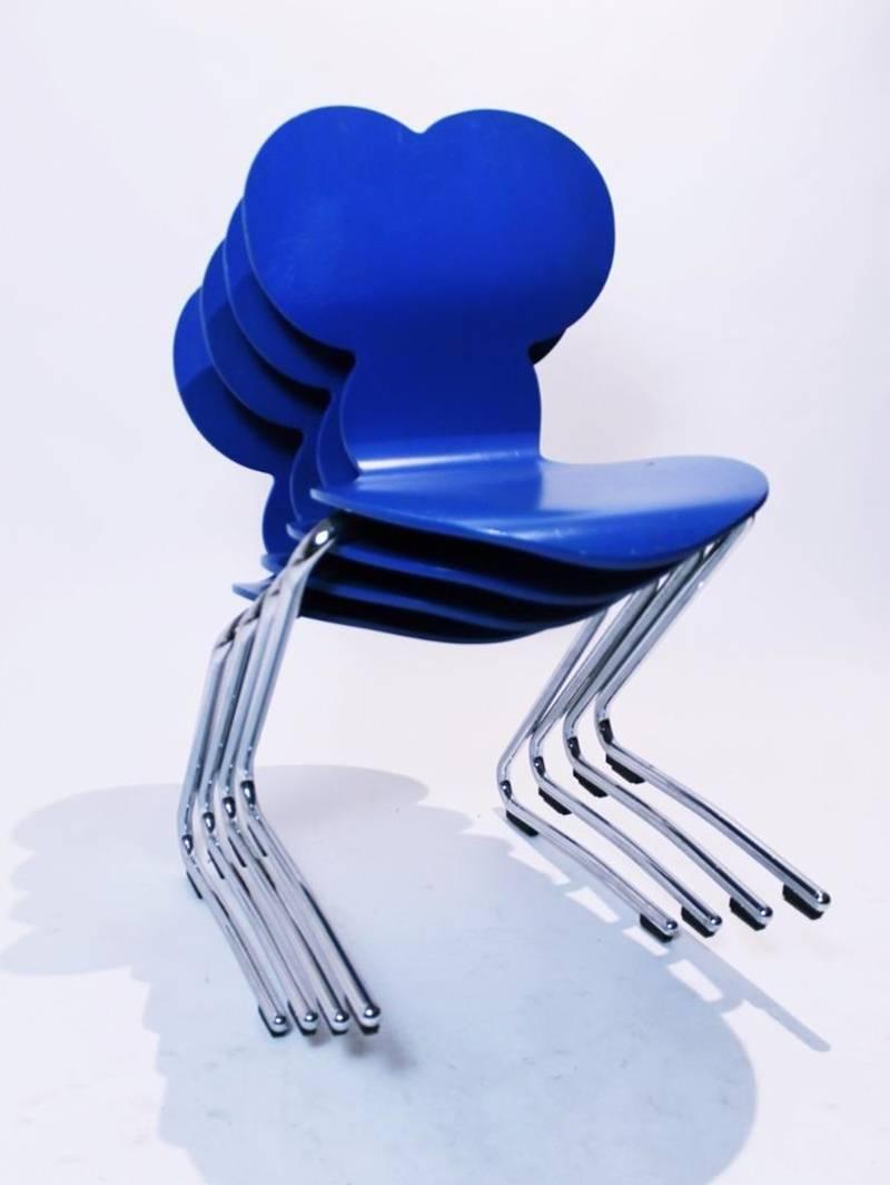 Late 20th Century  Pantoflex Mickey Mouse Chair in Blue by Verner Panton for Vs Möbel