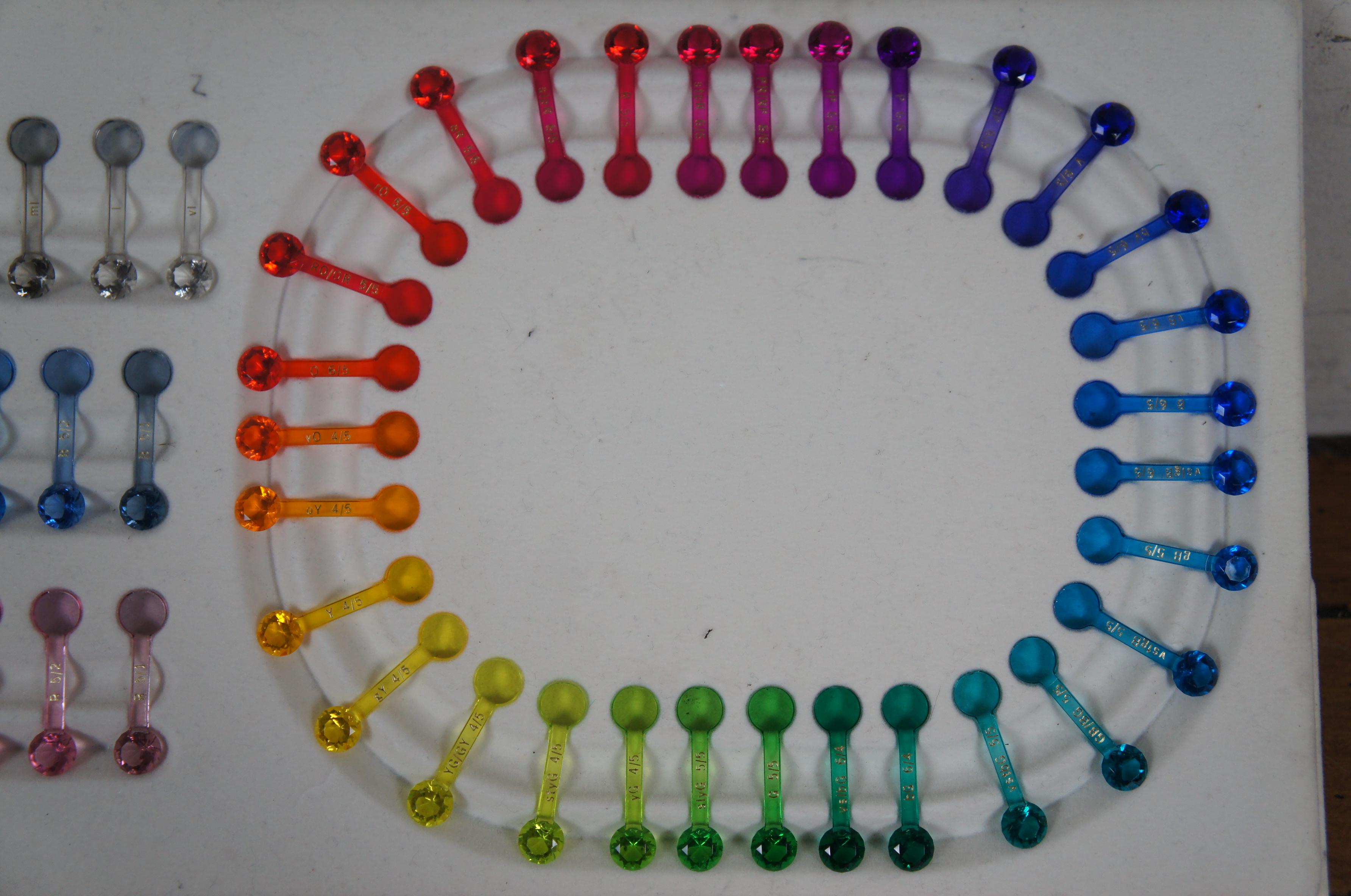 Rare Vintage Pantone GIA Diamond Gemstone Gem Hue Wheel GemSet 50 Pc 1