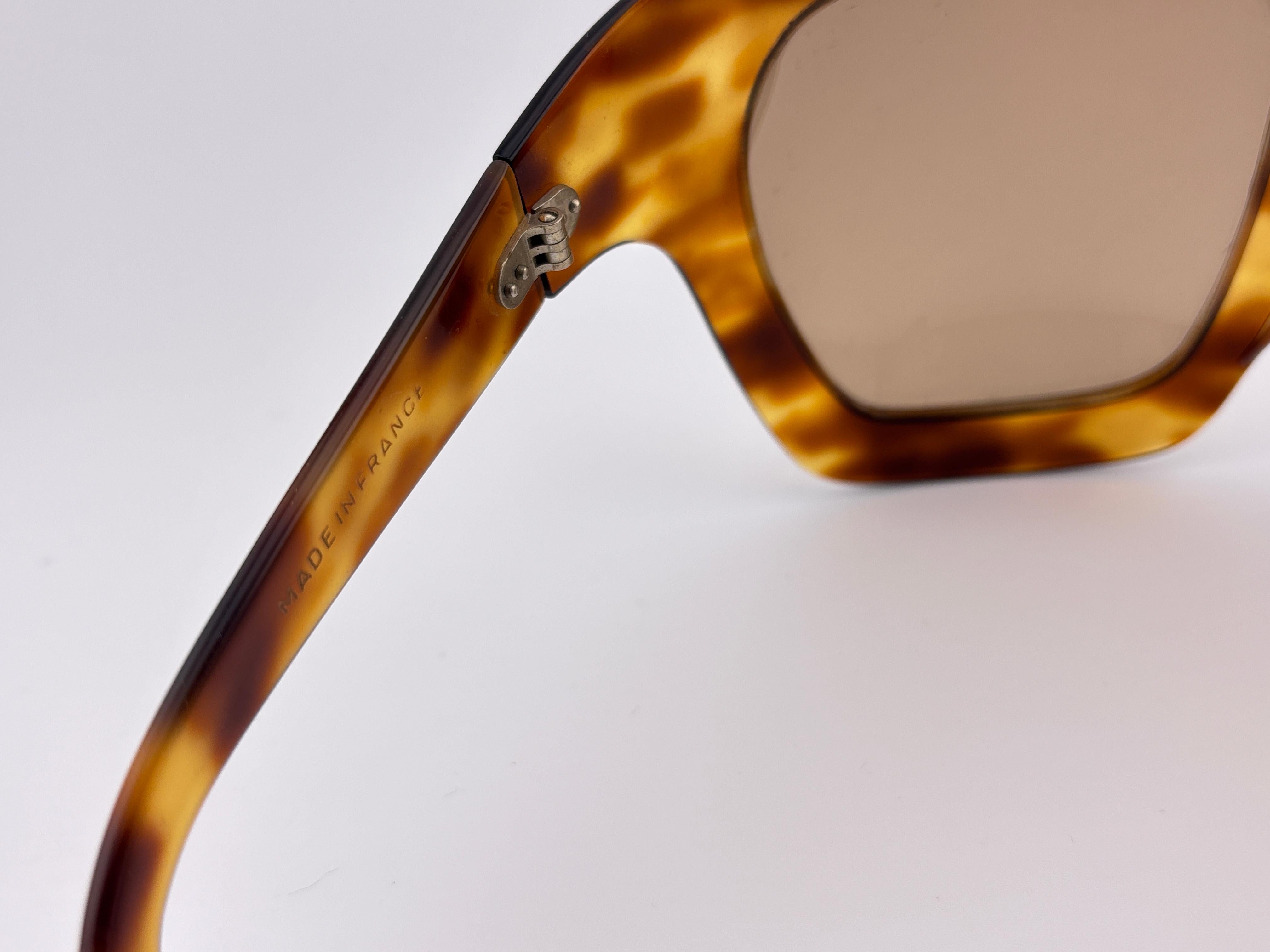 Seltene Vintage Philippe Chevallier Maske Schildpatt überdimensioniert 1960er Sonnenbrille im Angebot 5