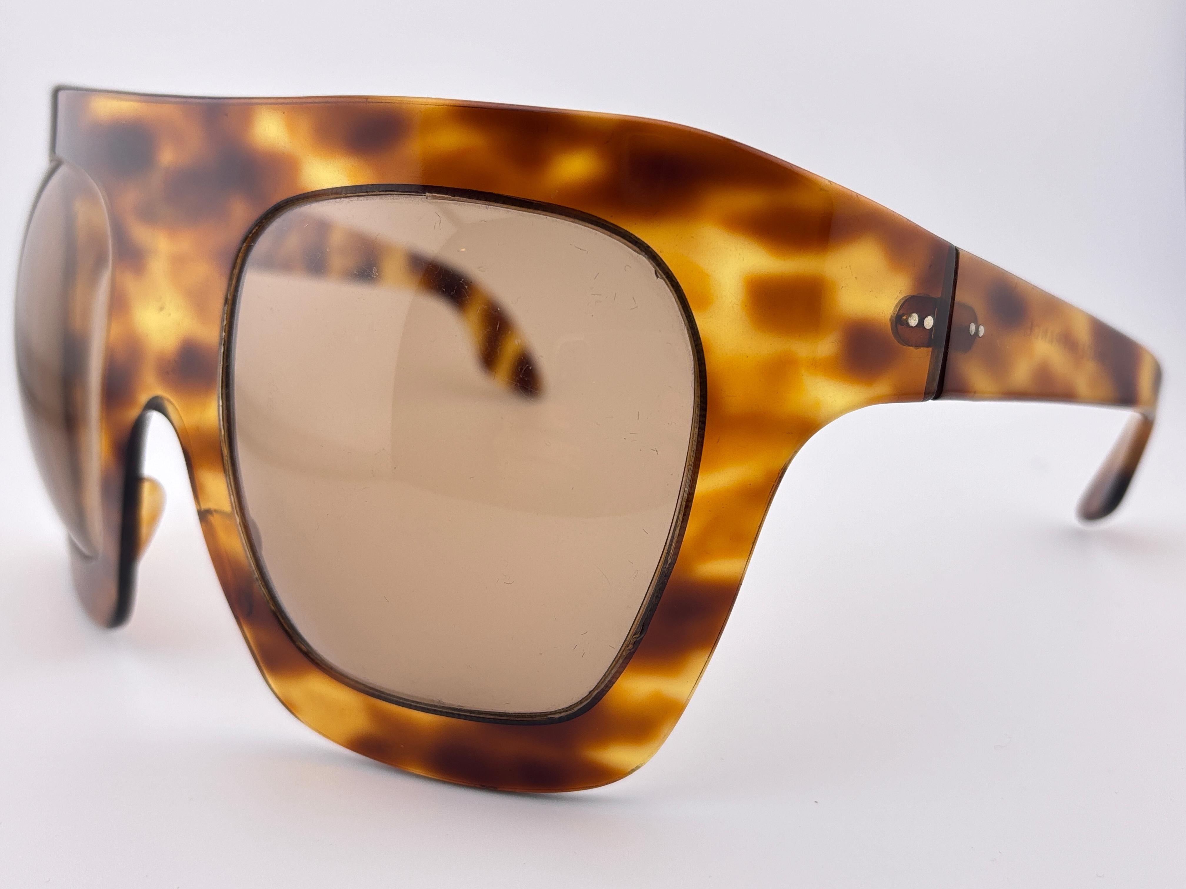 Seltene Vintage Philippe Chevallier Maske Schildpatt überdimensioniert 1960er Sonnenbrille im Angebot 8