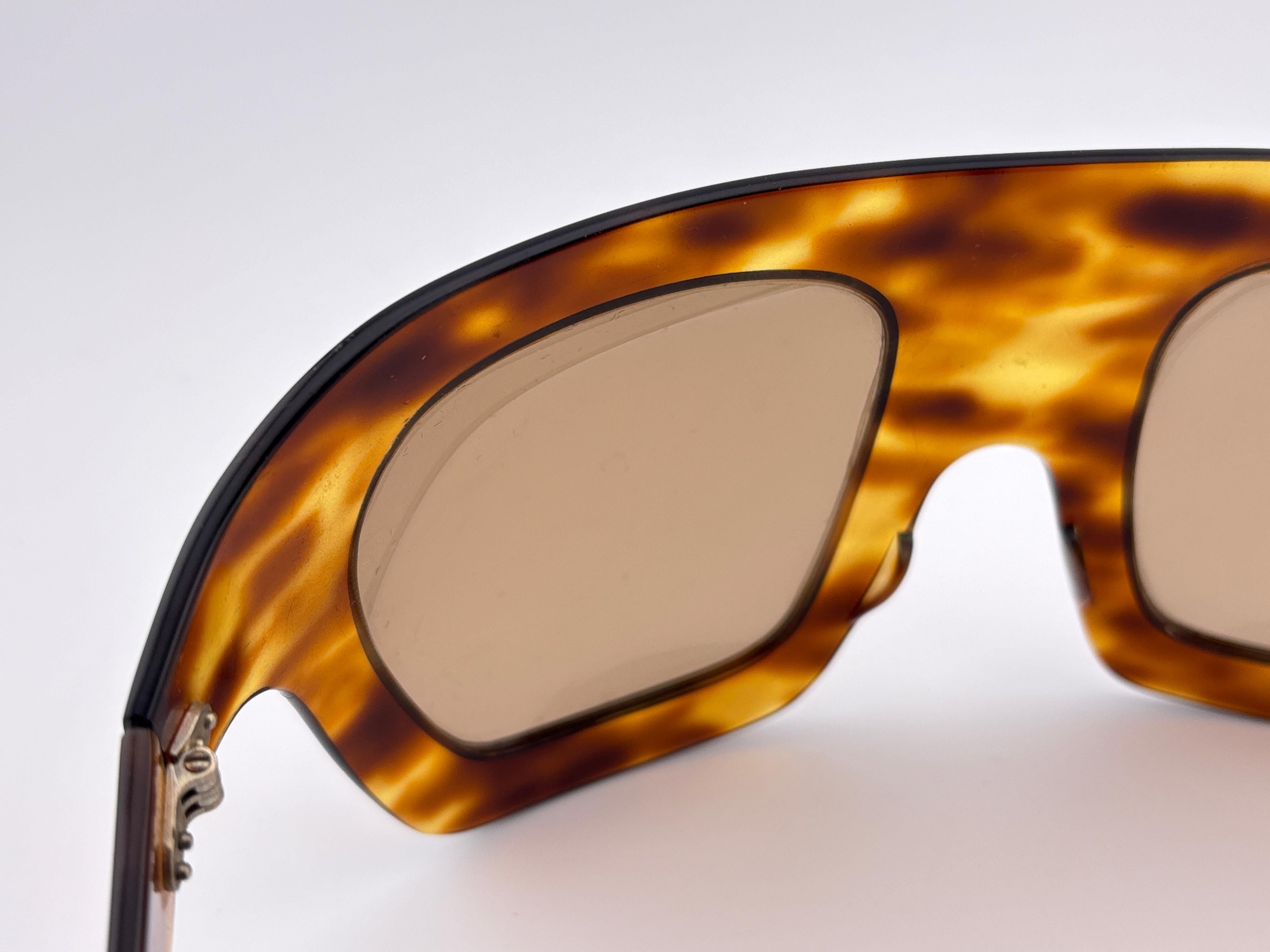 Seltene Vintage Philippe Chevallier Maske Schildpatt überdimensioniert 1960er Sonnenbrille im Angebot 2