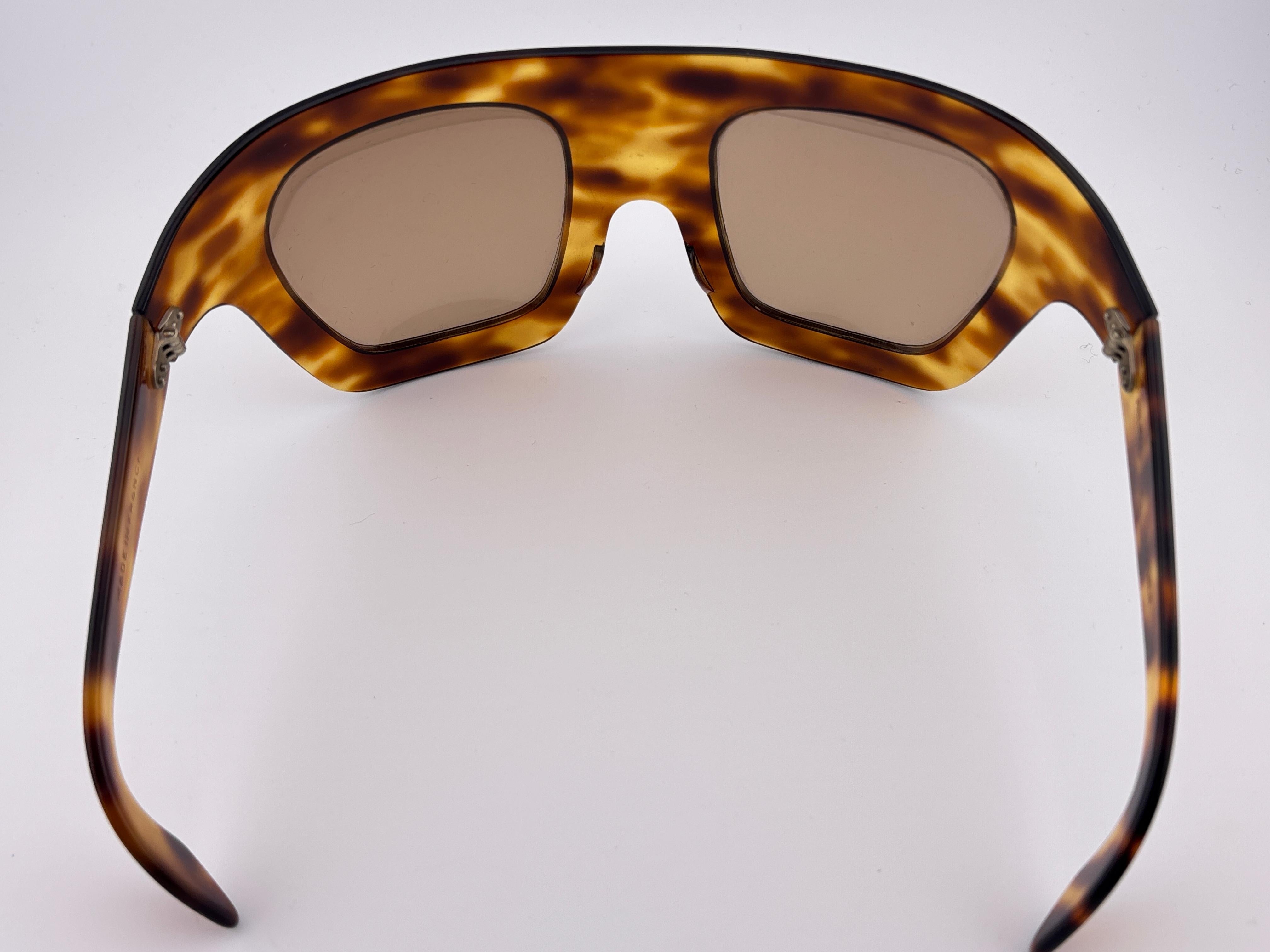 Seltene Vintage Philippe Chevallier Maske Schildpatt überdimensioniert 1960er Sonnenbrille im Angebot 4