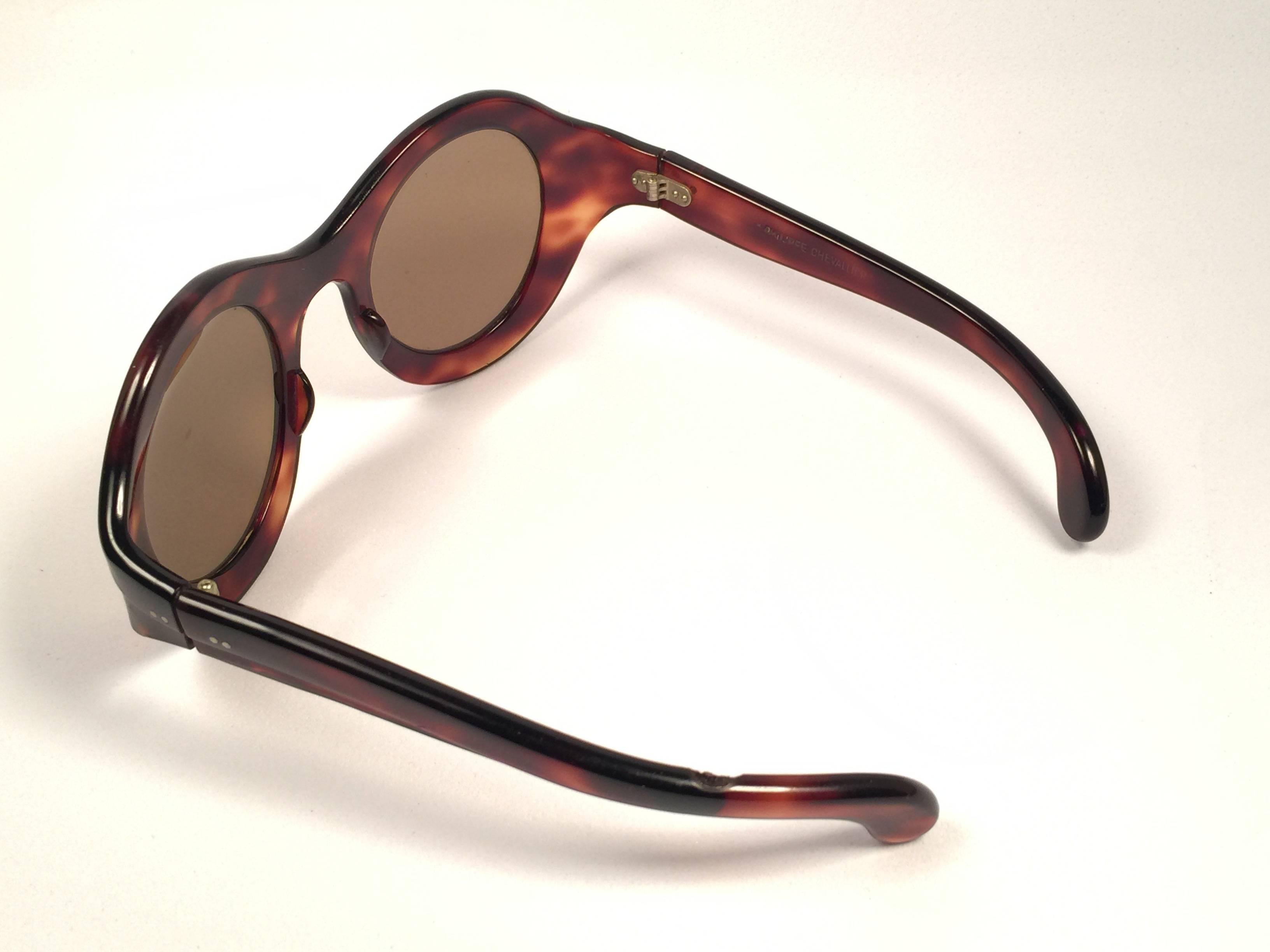 Philippe Chevallier Vintage Tortoise Oversized Sunglasses, 1960s  2