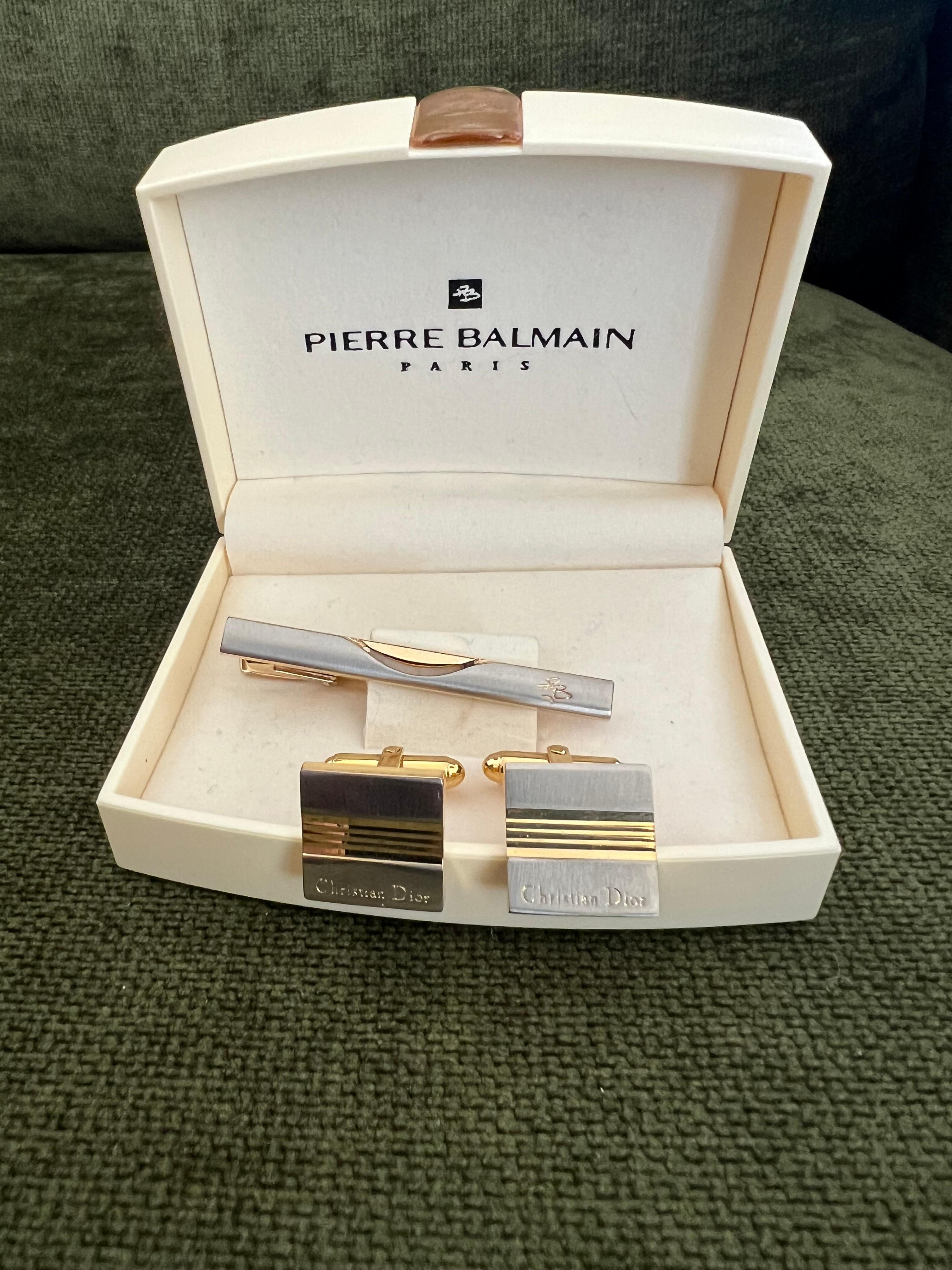 da uomo o donna Rari gemelli e cravatta d'epoca di Pierre Balmain 