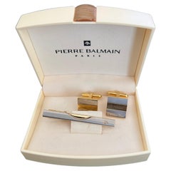 Seltene Vintage Pierre Balmain Circa 1980er Jahre Manschettenknöpfe & Halskette Original Etui