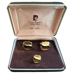 Rare Vintage PIERRE CARDIN CUFFLINKS & Tie Pin In Original Case Circa “1960”