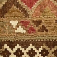 Rare Vintage Pink & Brown Kilim Rug