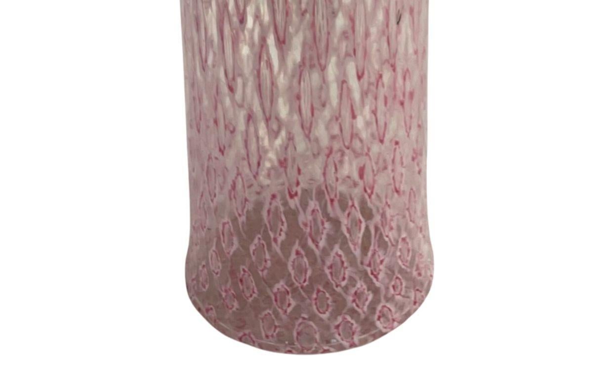 Rare Vintage Pink Murrine Murano Glass Table Lamp. Italy, 1960's. In Good Condition For Sale In Los Angeles, CA