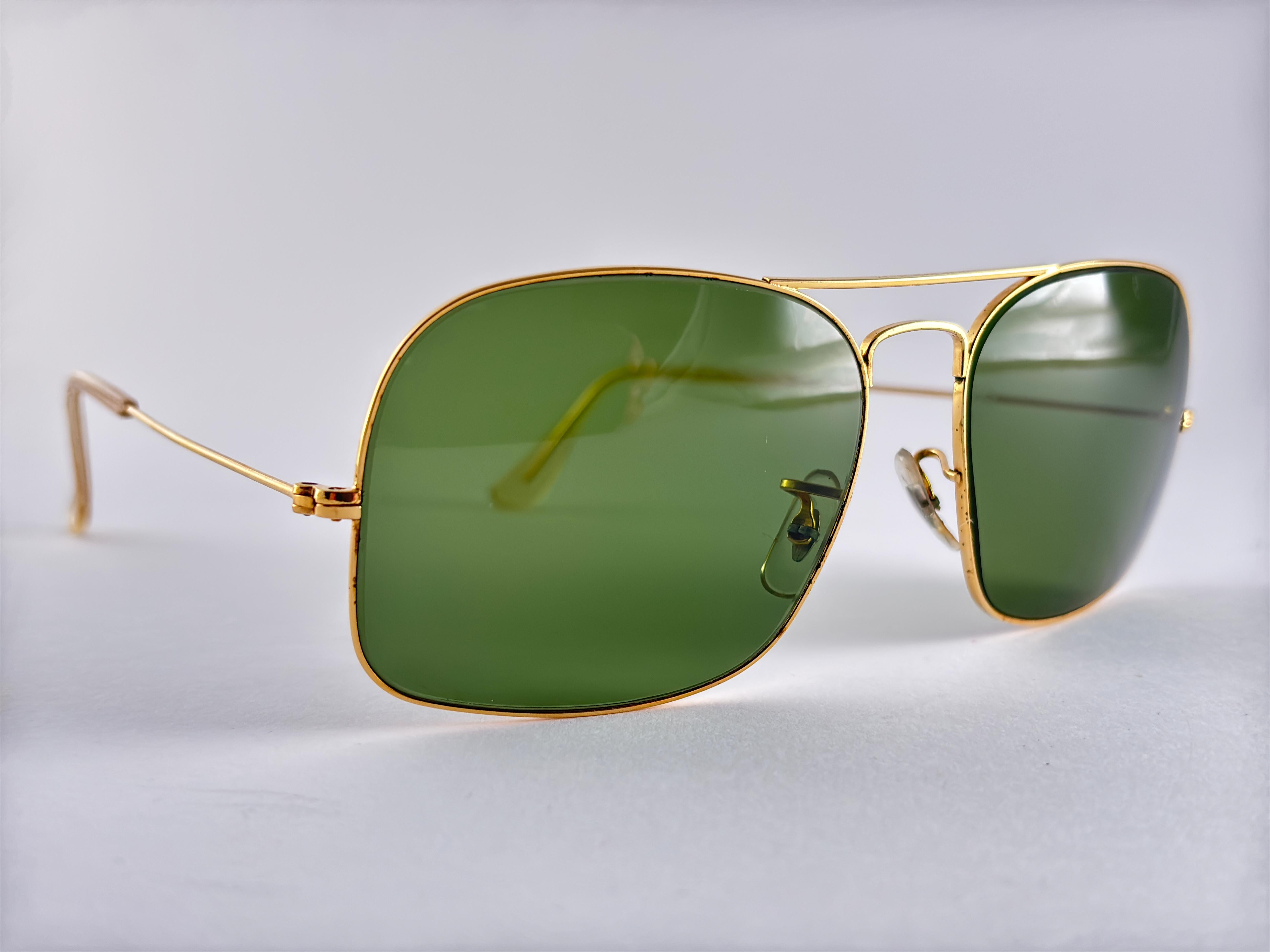 Rare Vintage Ray Ban 1978 Gold Rb3 Lens B&L Sunglasses For Sale 1