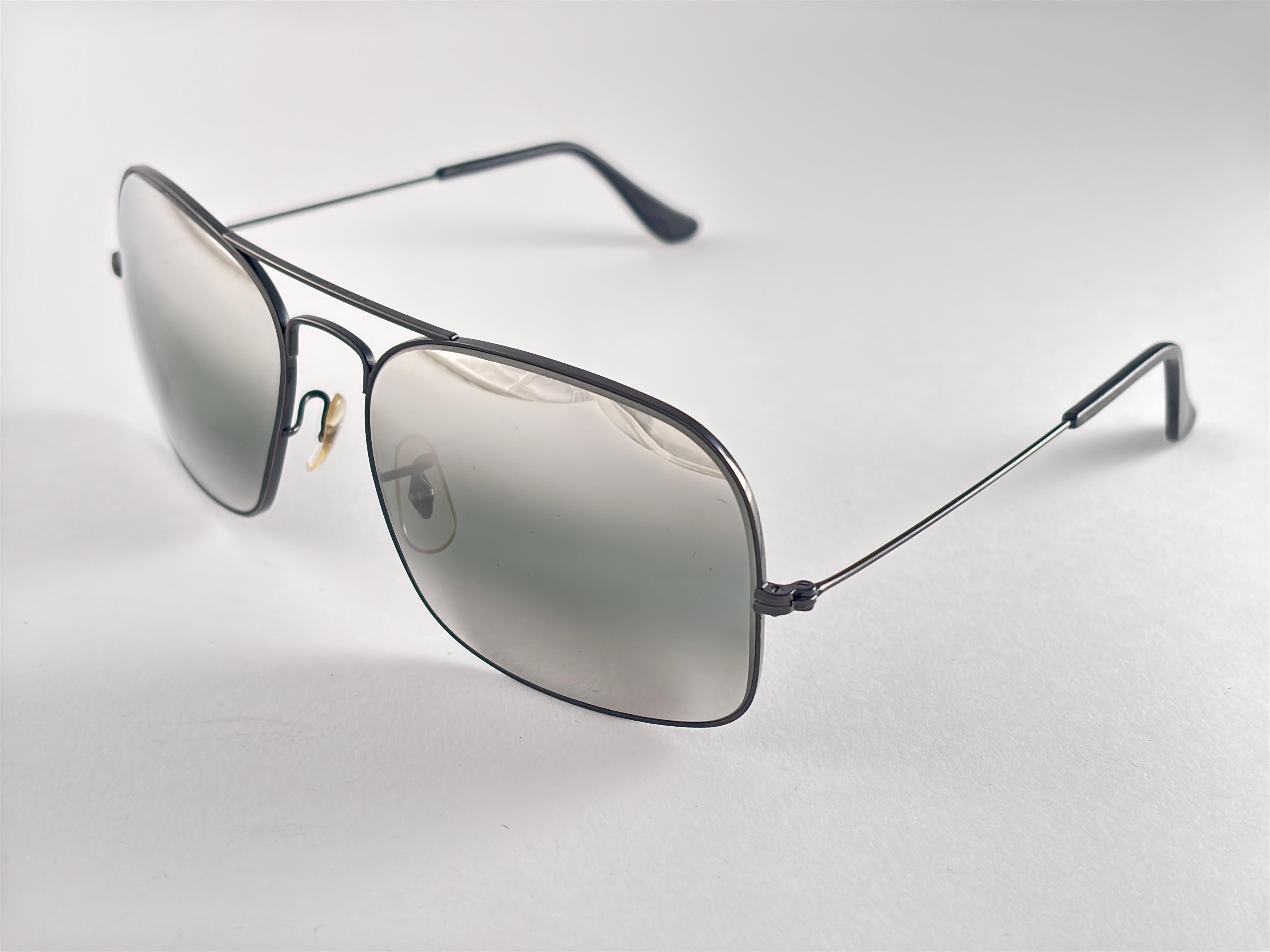 Rare Vintage Ray Ban 1978 Silver Double Mirror Lens 58' B&L Sunglasses In Excellent Condition For Sale In Baleares, Baleares