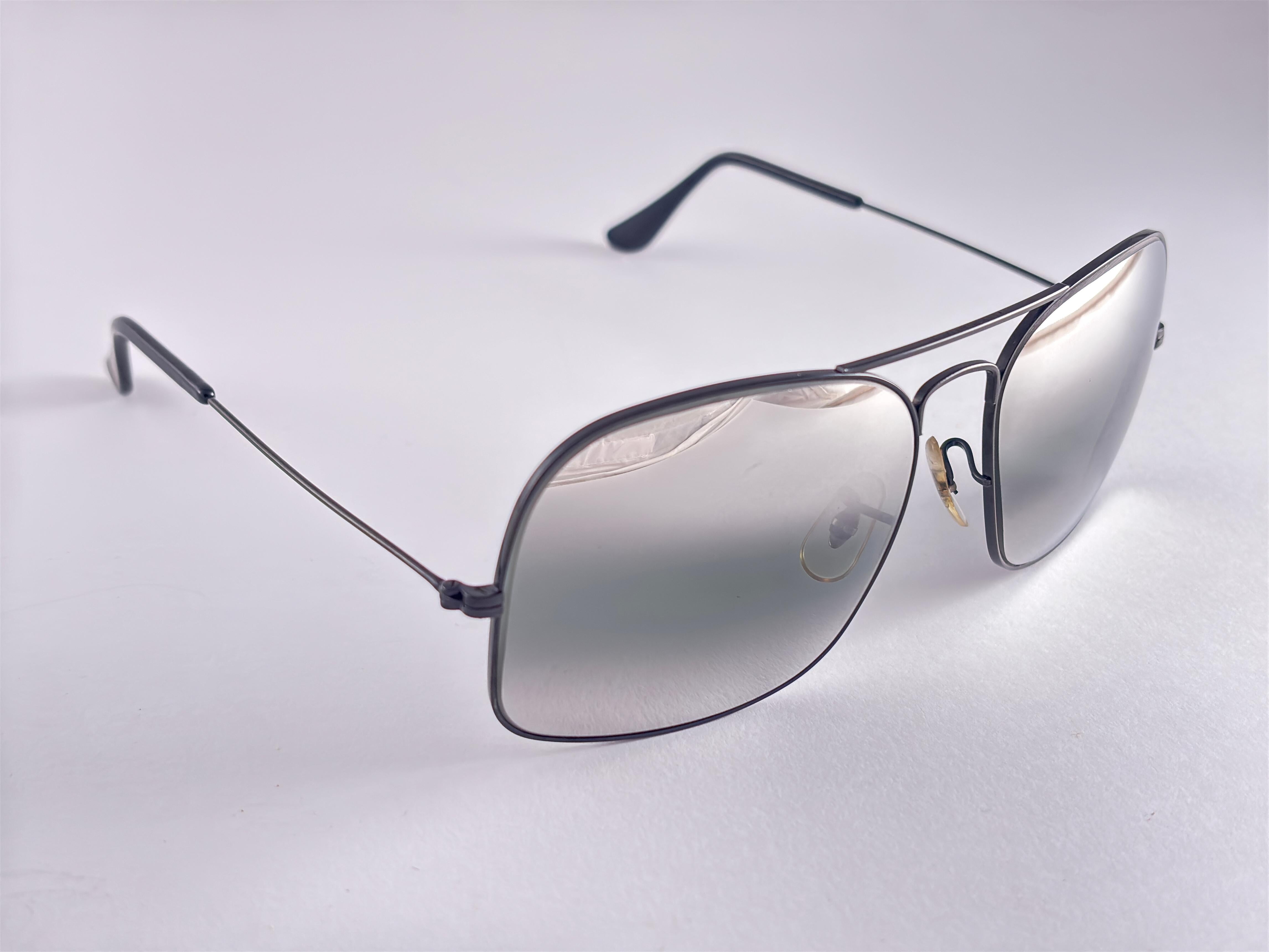 Rare Vintage Ray Ban 1978 Silver Double Mirror Lens 58' B&L Sunglasses For Sale 2
