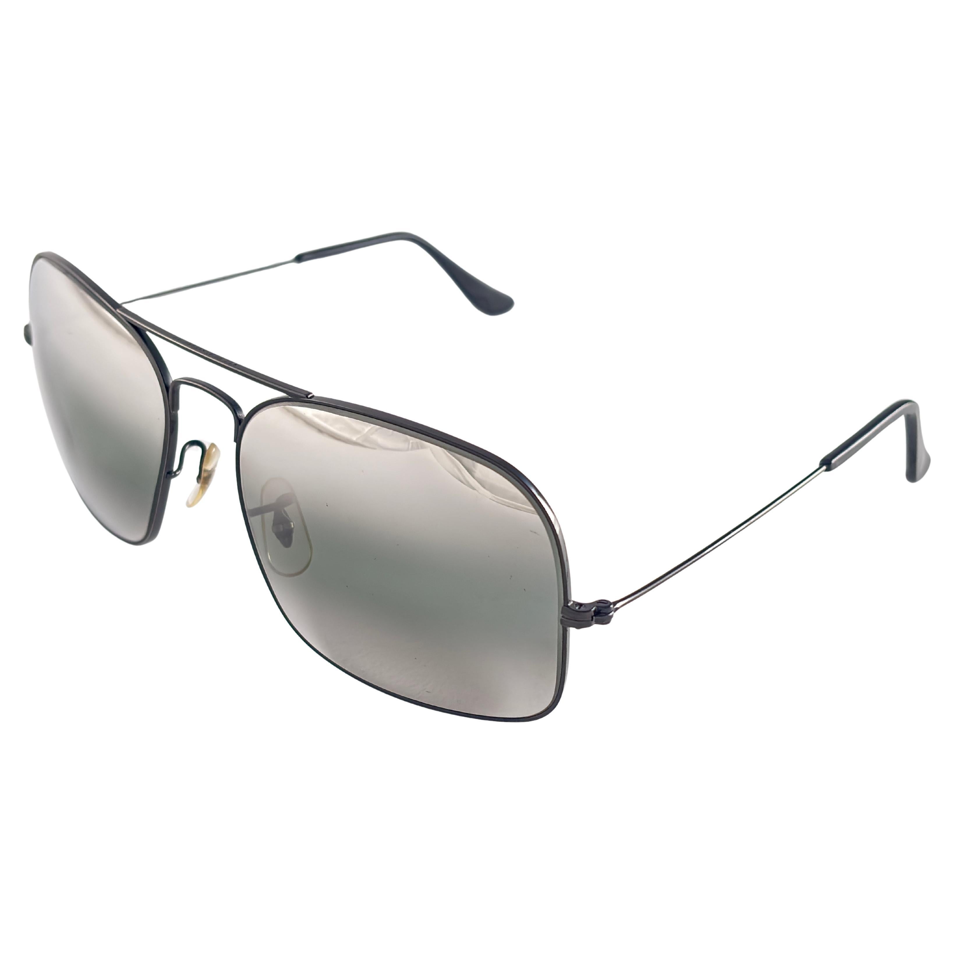 Rare Vintage Ray Ban 1978 Silver Double Mirror Lens 58' B&L Sunglasses For Sale