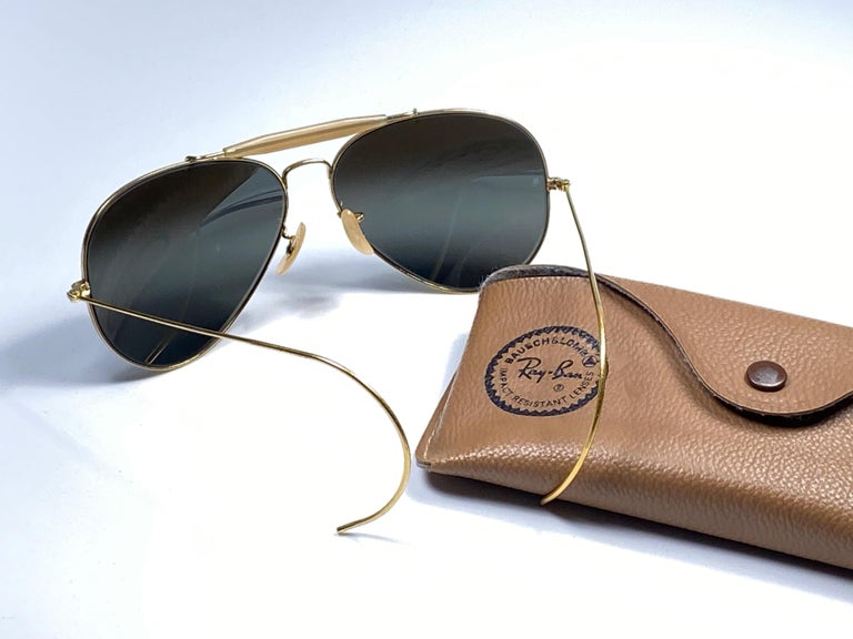 Lunettes De Soleil Vintage Années 80 - Monture Métal Doré Double Barre - Verres Marron 100% UV - Style Aviator